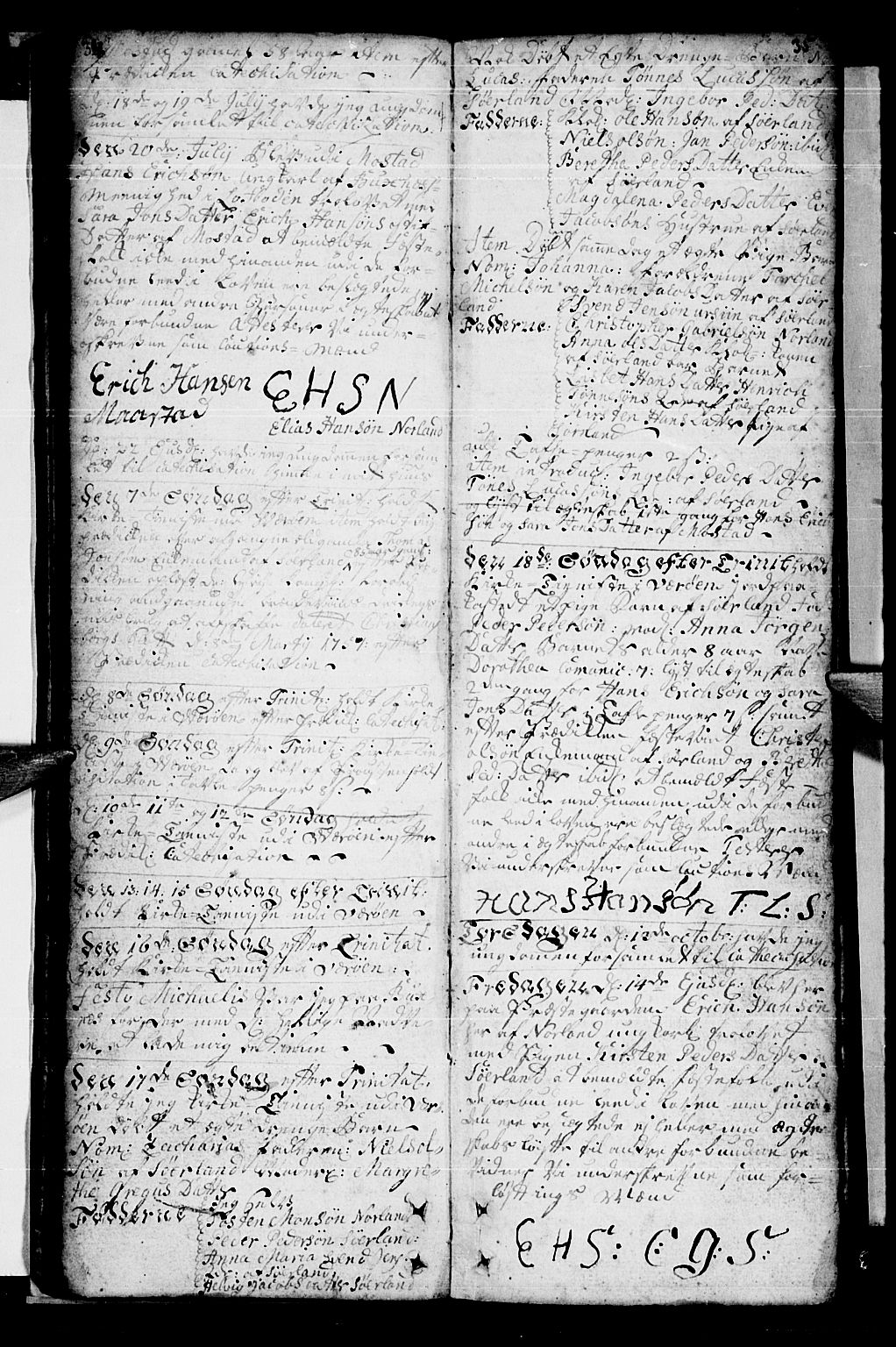 Ministerialprotokoller, klokkerbøker og fødselsregistre - Nordland, AV/SAT-A-1459/807/L0118: Parish register (official) no. 807A01, 1752-1798, p. 34-35