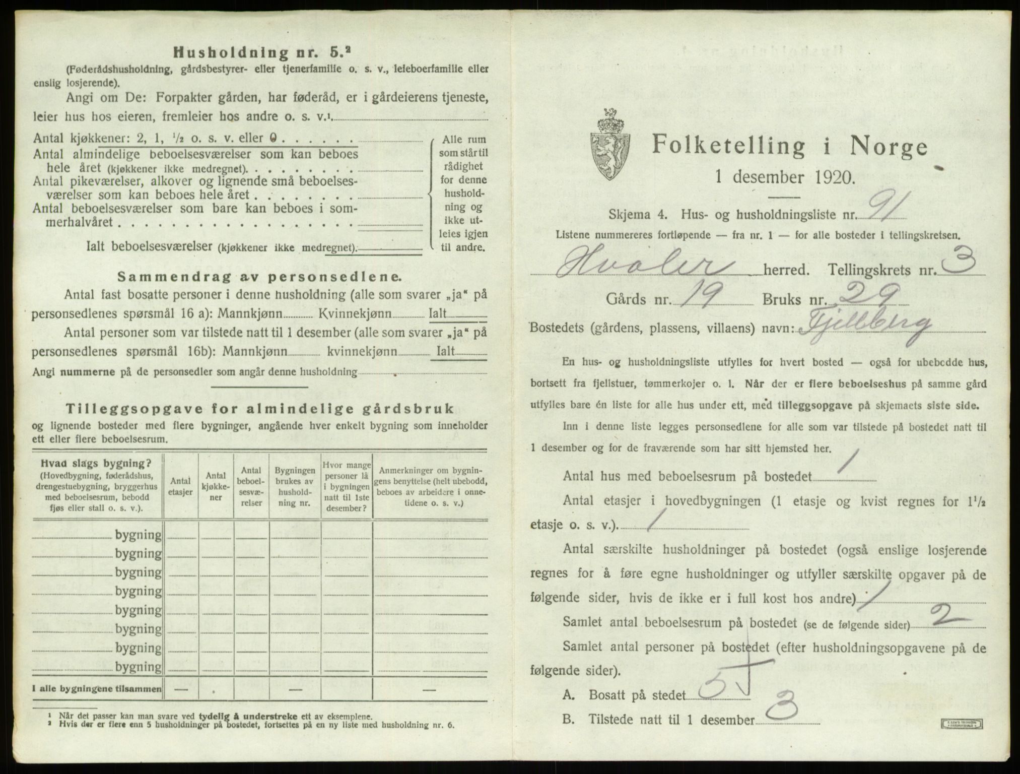 SAO, 1920 census for Hvaler, 1920, p. 738