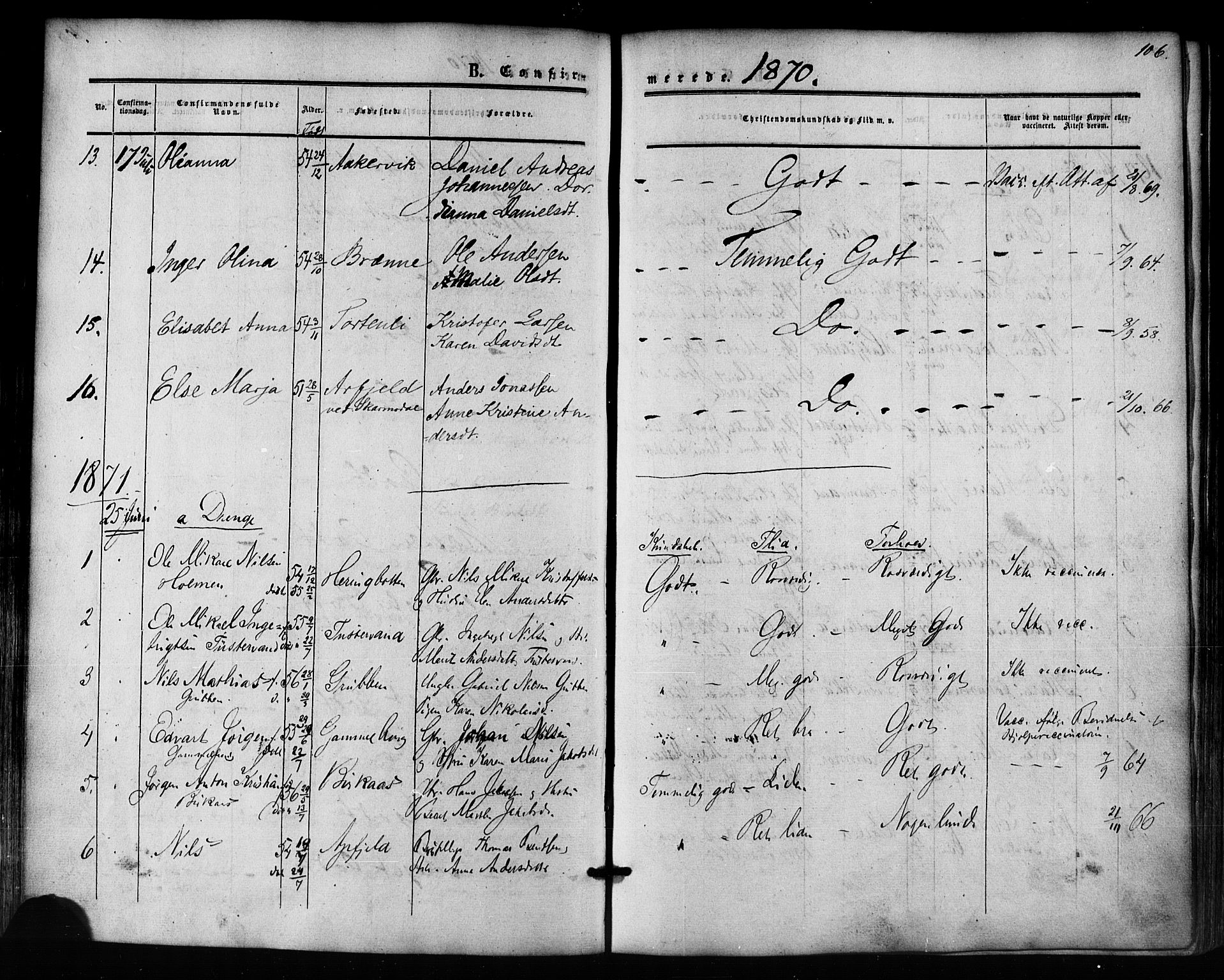 Ministerialprotokoller, klokkerbøker og fødselsregistre - Nordland, AV/SAT-A-1459/823/L0324: Parish register (official) no. 823A01, 1860-1878, p. 106