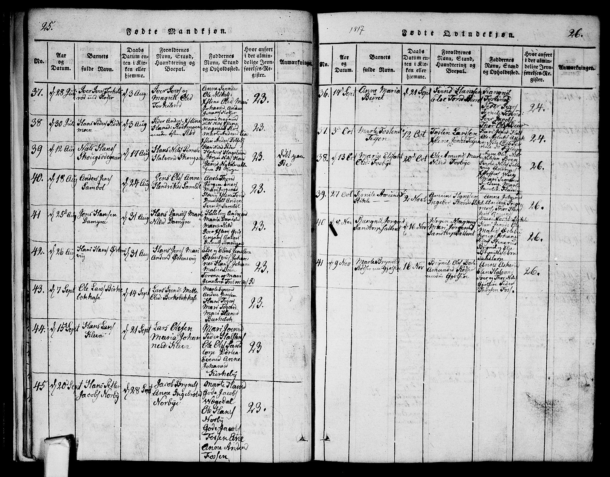 Aremark prestekontor Kirkebøker, AV/SAO-A-10899/G/Ga/L0001: Parish register (copy) no.  I 1, 1814-1834, p. 25-26