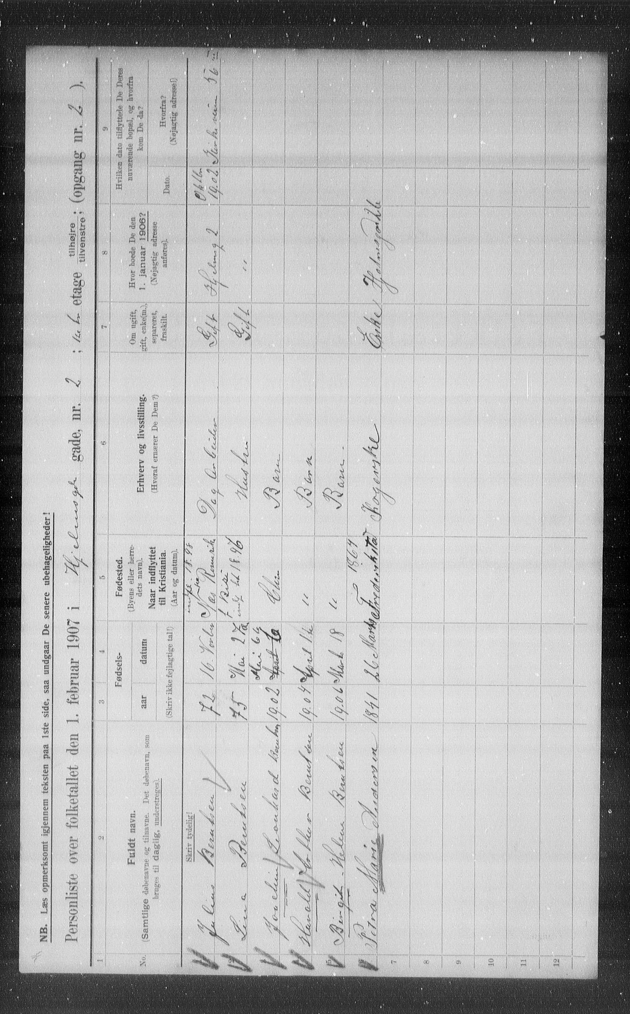 OBA, Municipal Census 1907 for Kristiania, 1907, p. 20629