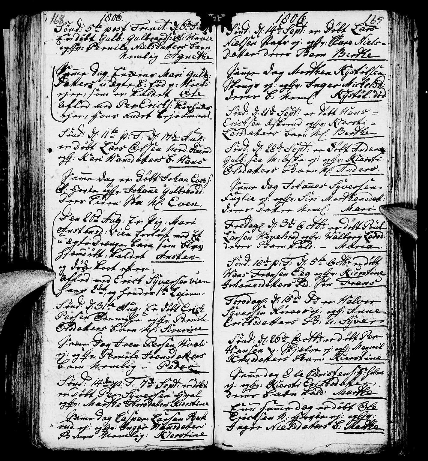 Nes prestekontor, Hedmark, AV/SAH-PREST-020/L/La/L0002: Parish register (copy) no. 2, 1785-1813, p. 168-169