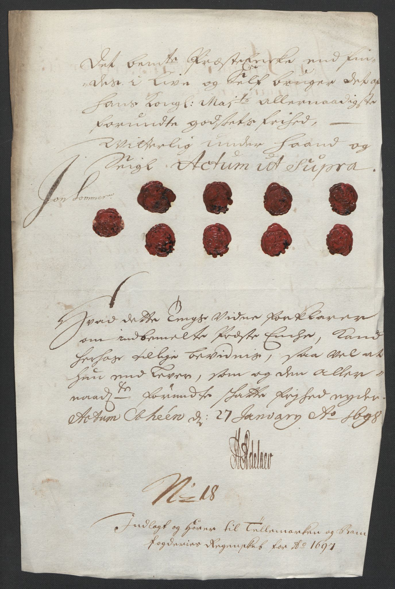 Rentekammeret inntil 1814, Reviderte regnskaper, Fogderegnskap, AV/RA-EA-4092/R36/L2097: Fogderegnskap Øvre og Nedre Telemark og Bamble, 1697, p. 173