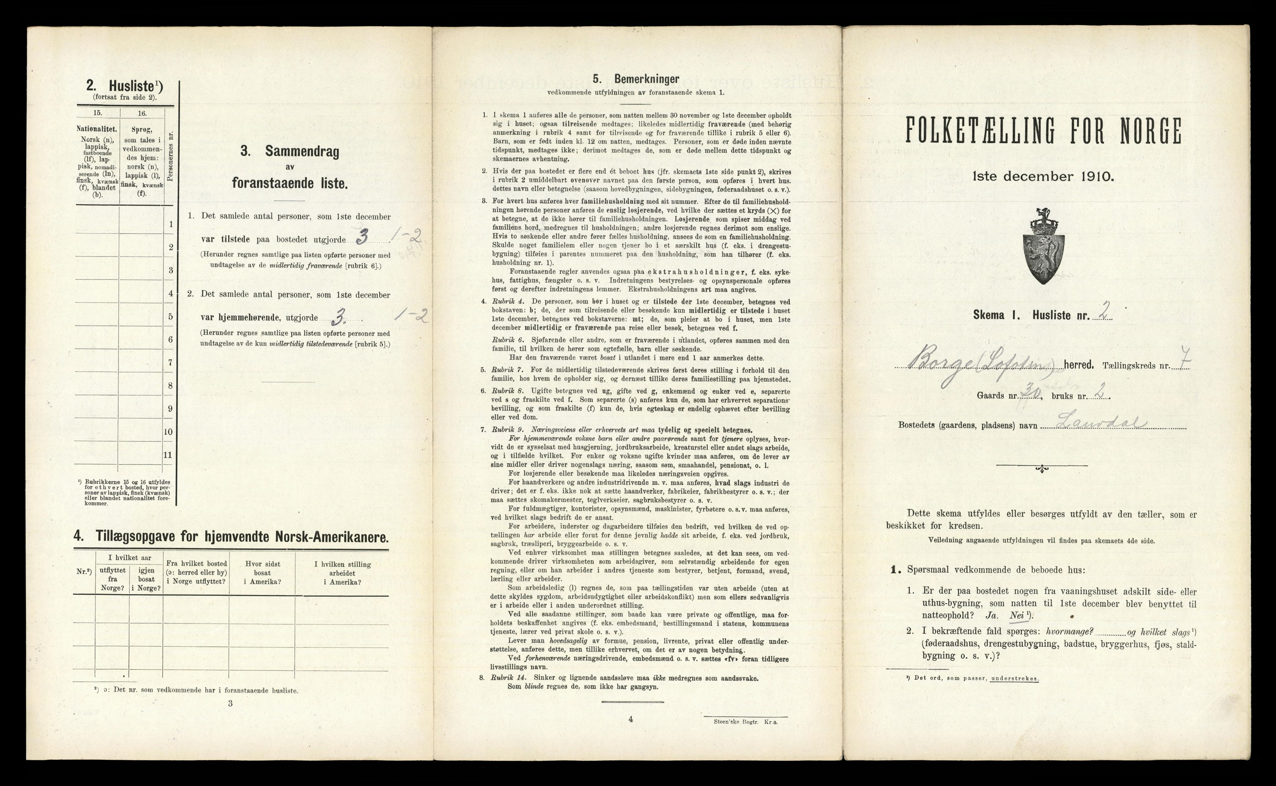 RA, 1910 census for Borge, 1910, p. 655