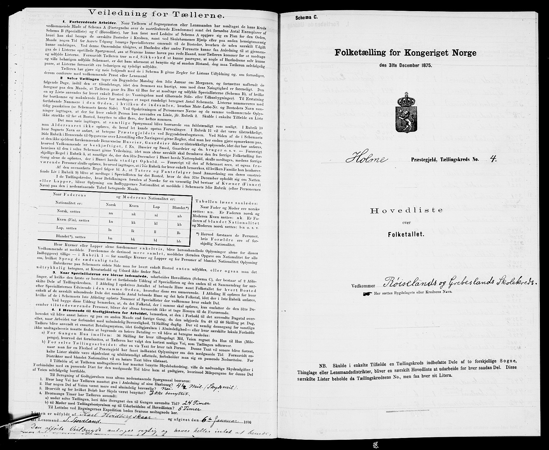 SAK, 1875 census for 1020P Holum, 1875, p. 28