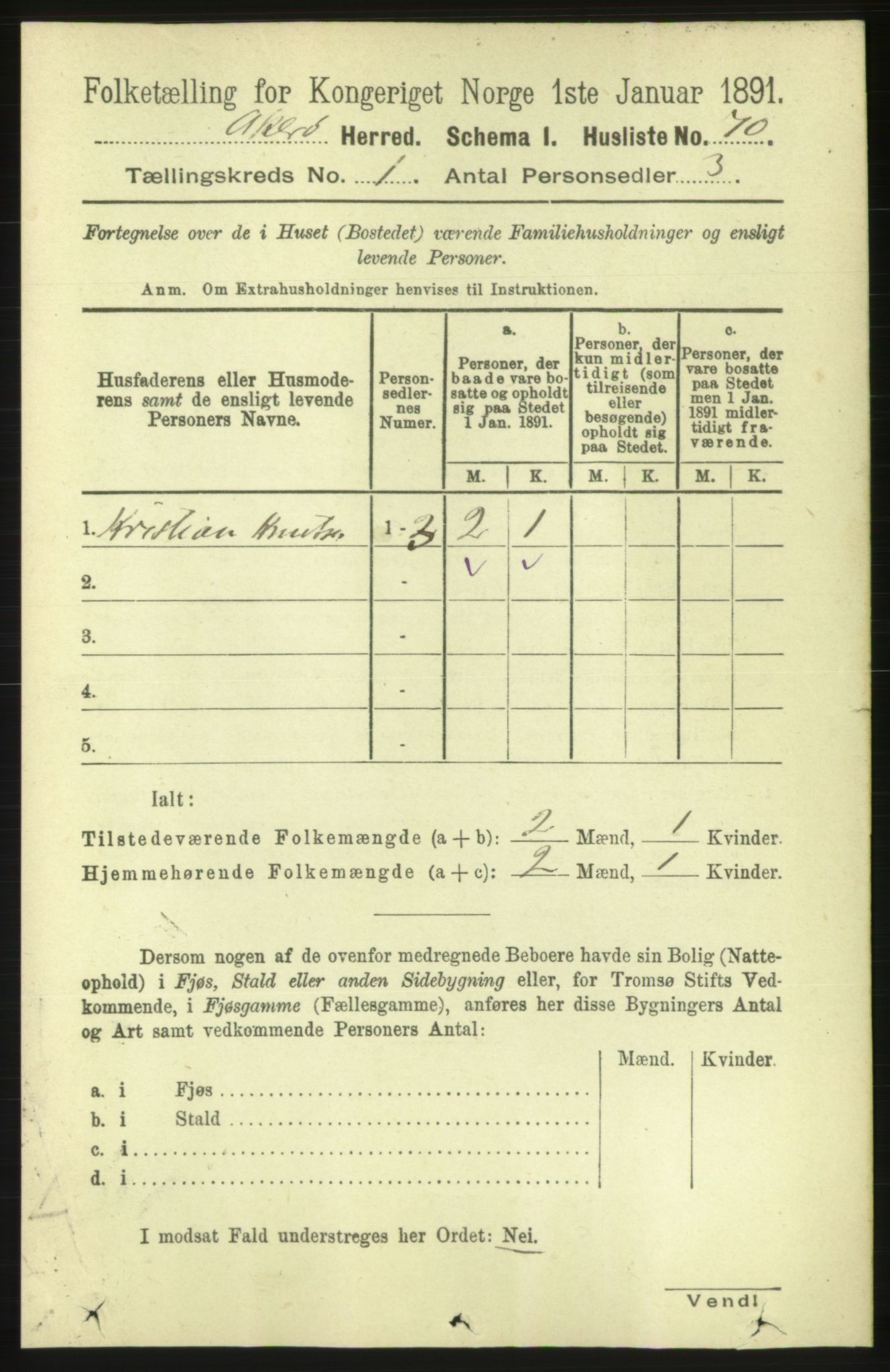 RA, 1891 census for 1545 Aukra, 1891, p. 91