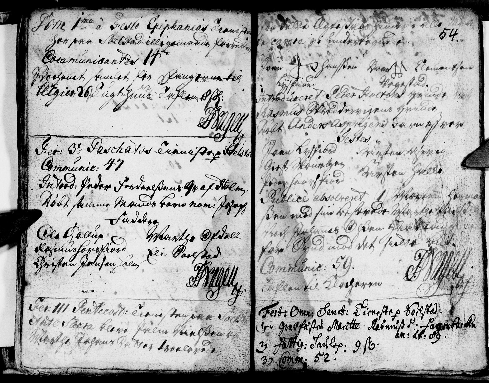 Ministerialprotokoller, klokkerbøker og fødselsregistre - Nordland, SAT/A-1459/811/L0164: Parish register (official) no. 811A01, 1677-1762, p. 54