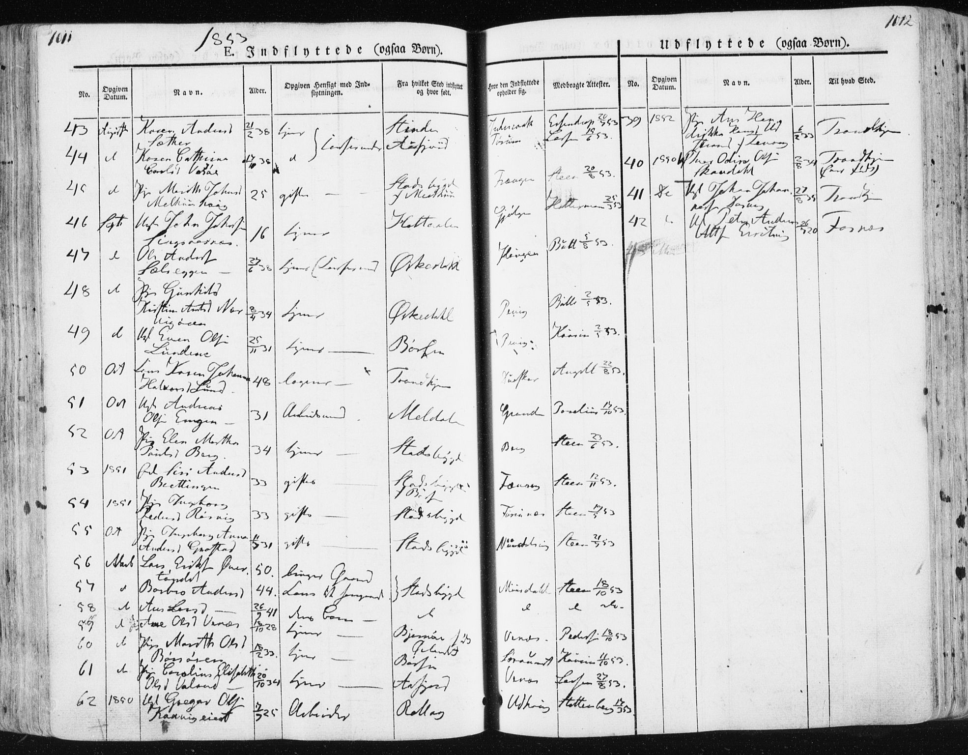 Ministerialprotokoller, klokkerbøker og fødselsregistre - Sør-Trøndelag, SAT/A-1456/659/L0736: Parish register (official) no. 659A06, 1842-1856, p. 1011-1012