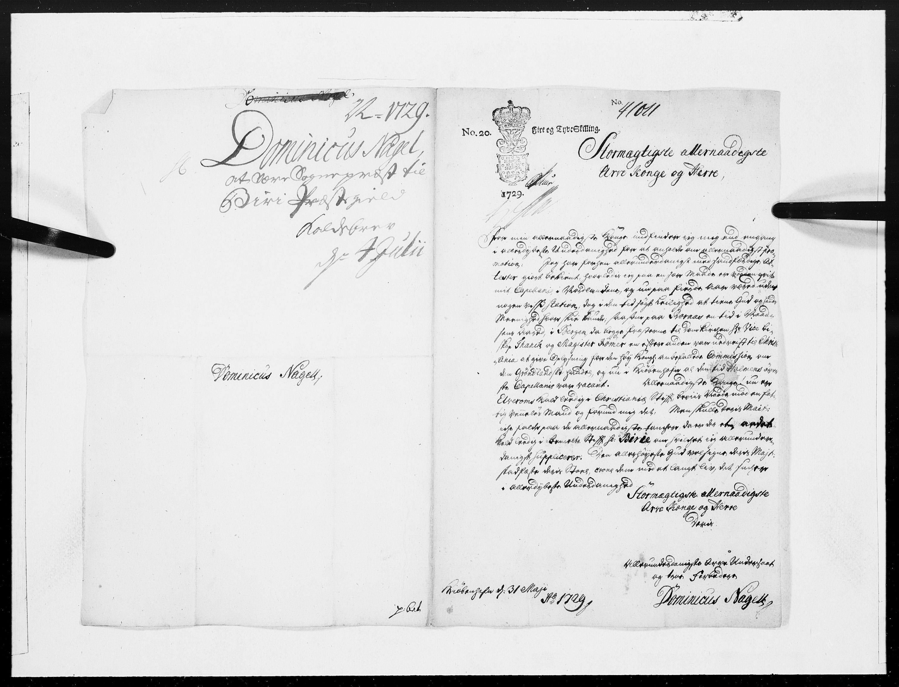 Danske Kanselli 1572-1799, RA/EA-3023/F/Fc/Fcc/Fcca/L0105: Norske innlegg 1572-1799, 1729, p. 52