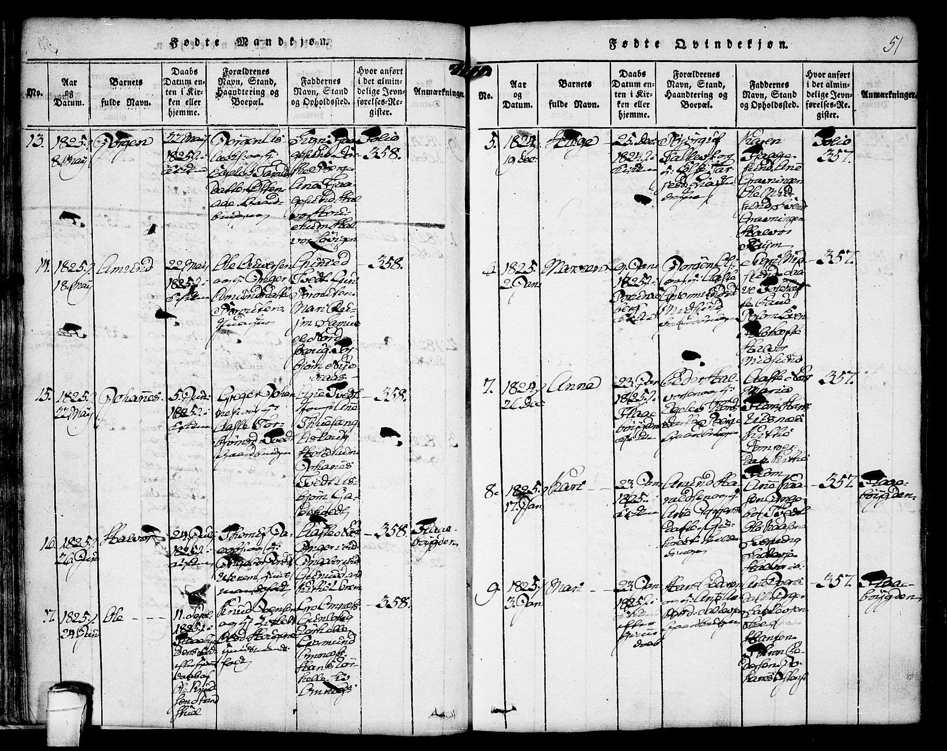 Kviteseid kirkebøker, AV/SAKO-A-276/F/Fa/L0005: Parish register (official) no. I 5, 1815-1836, p. 51