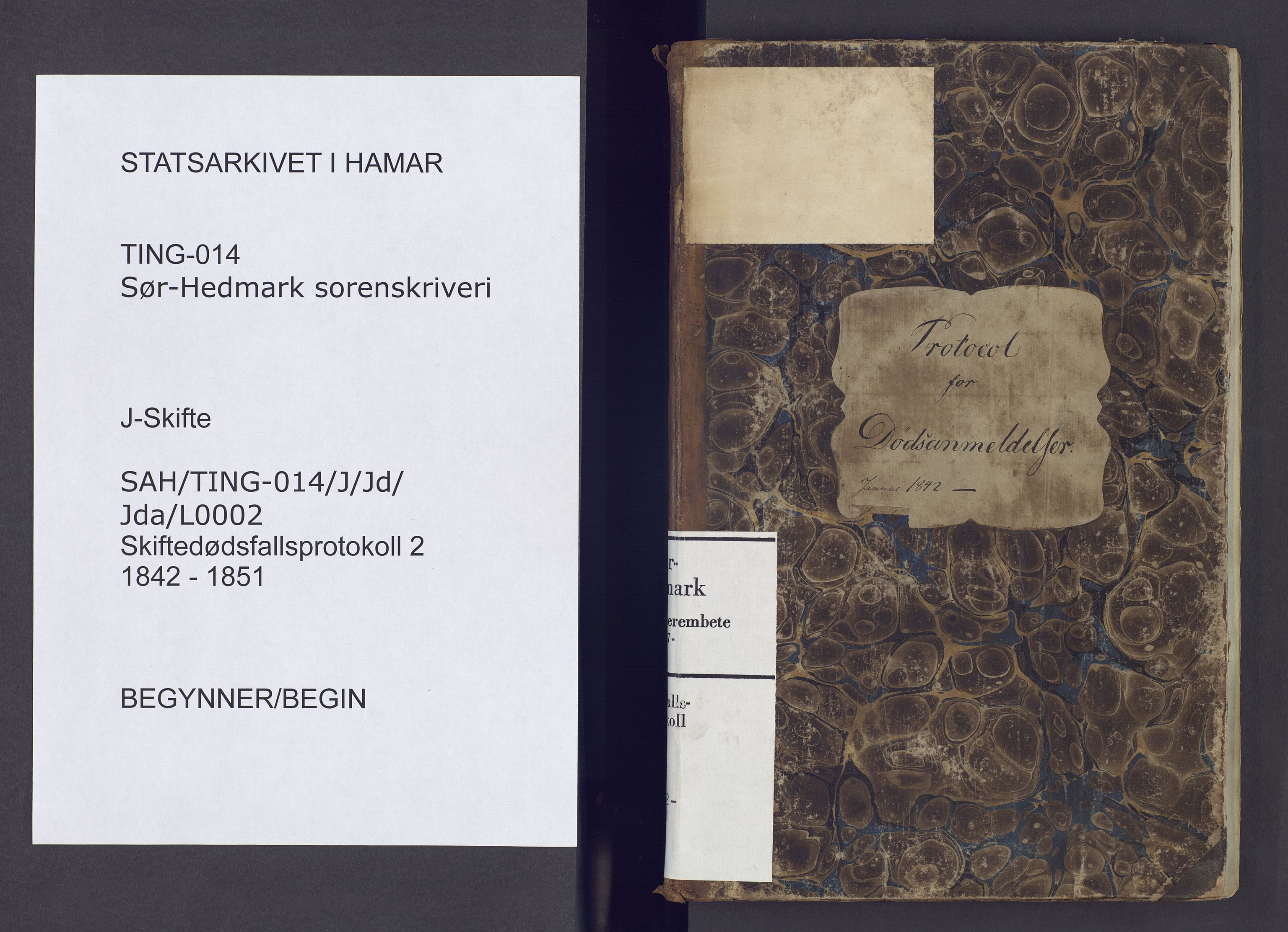 Sør-Hedmark sorenskriveri, SAH/TING-014/J/Jd/Jda/L0002: Dødsfallsprotokoll, 1842-1851