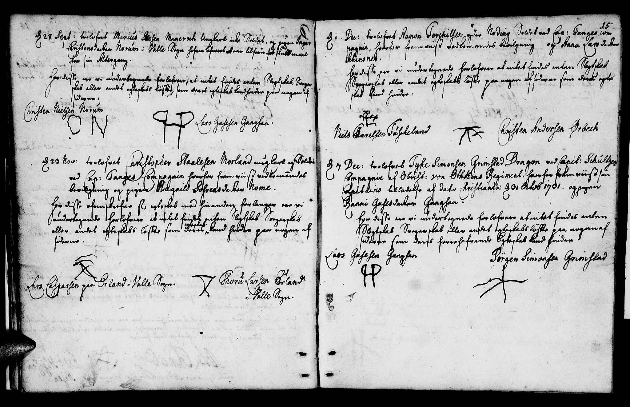 Mandal sokneprestkontor, SAK/1111-0030/F/Fa/Fab/L0001: Parish register (official) no. A 1, 1720-1793, p. 15