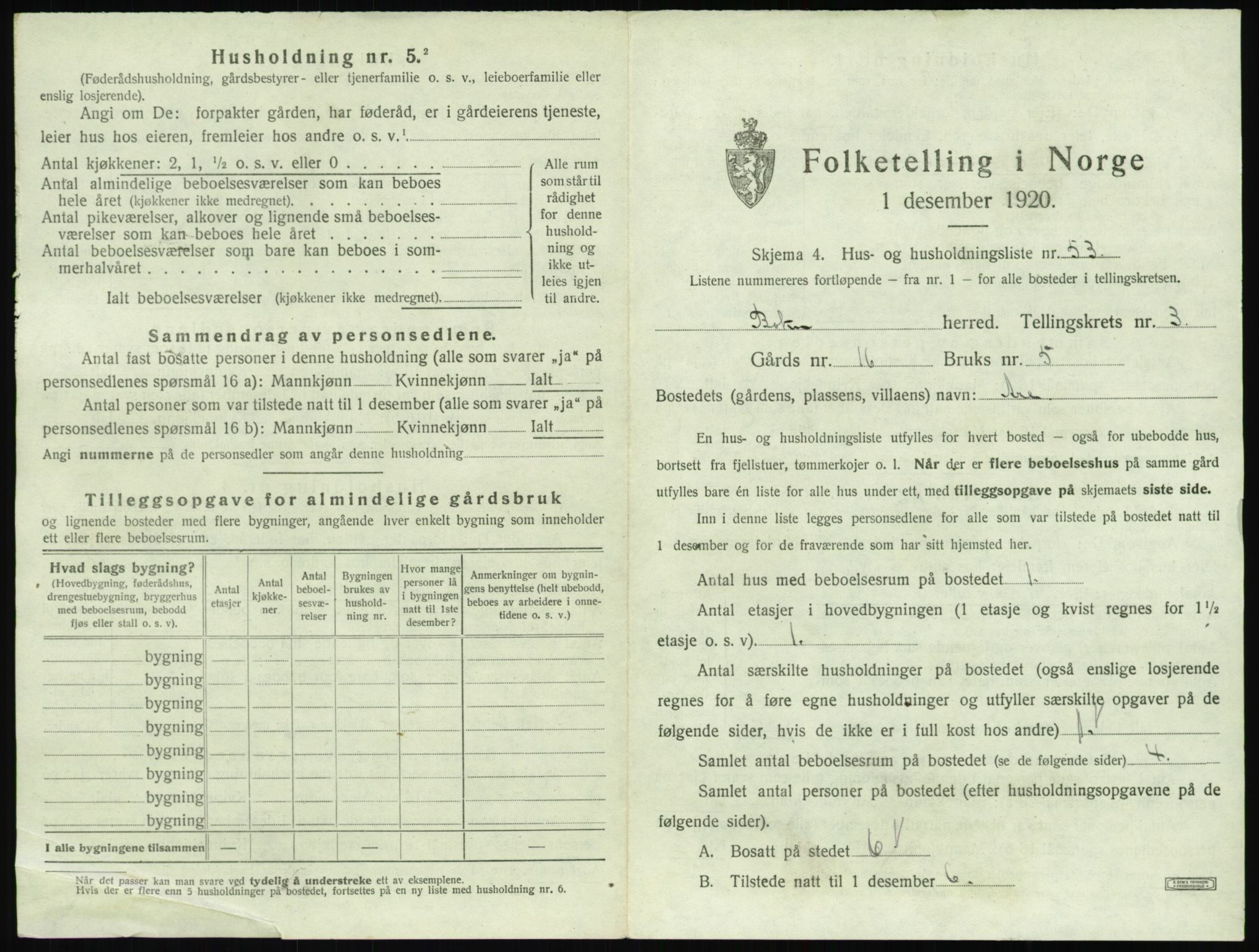 SAST, 1920 census for Bokn, 1920, p. 338