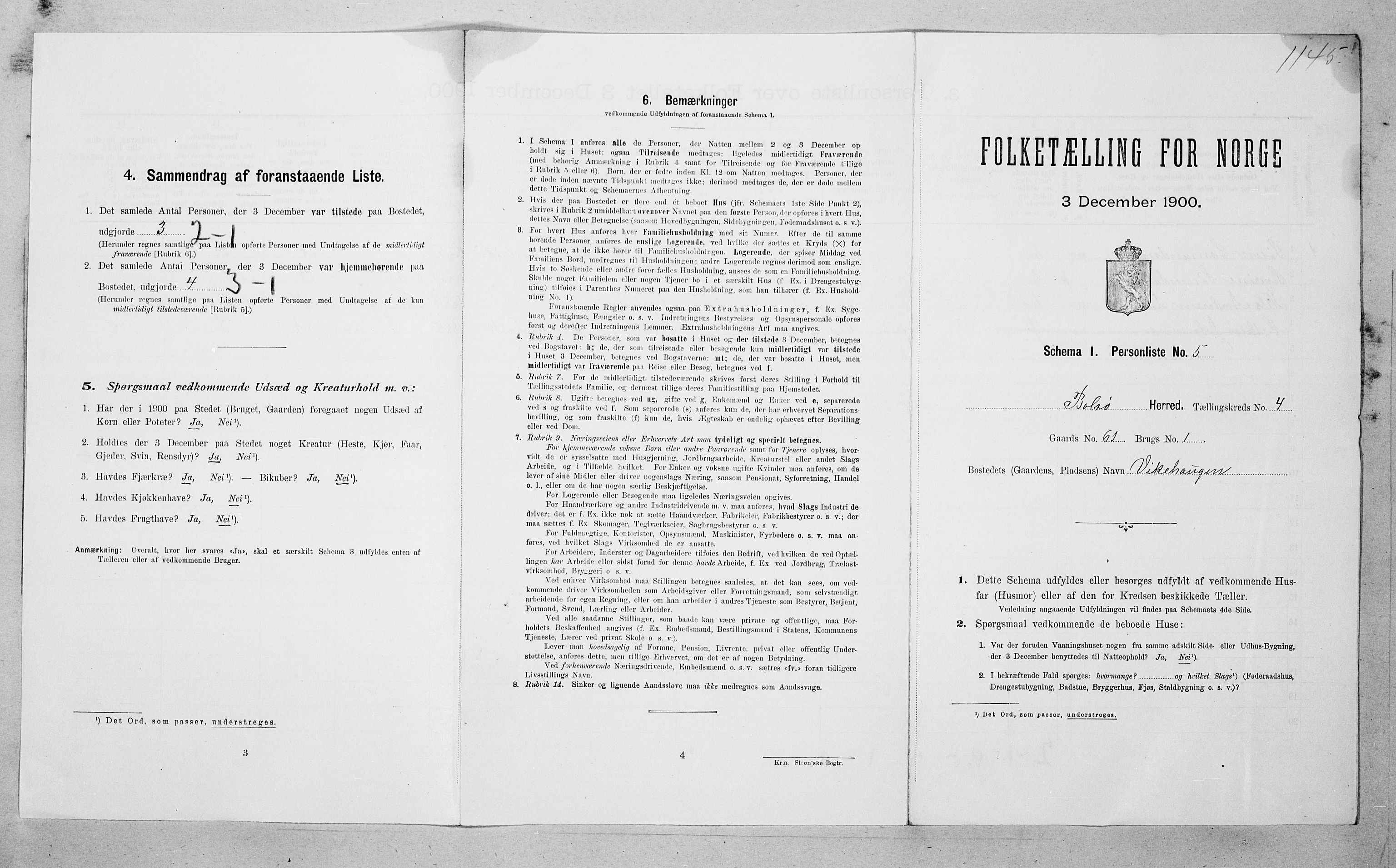 SAT, 1900 census for Bolsøy, 1900, p. 723
