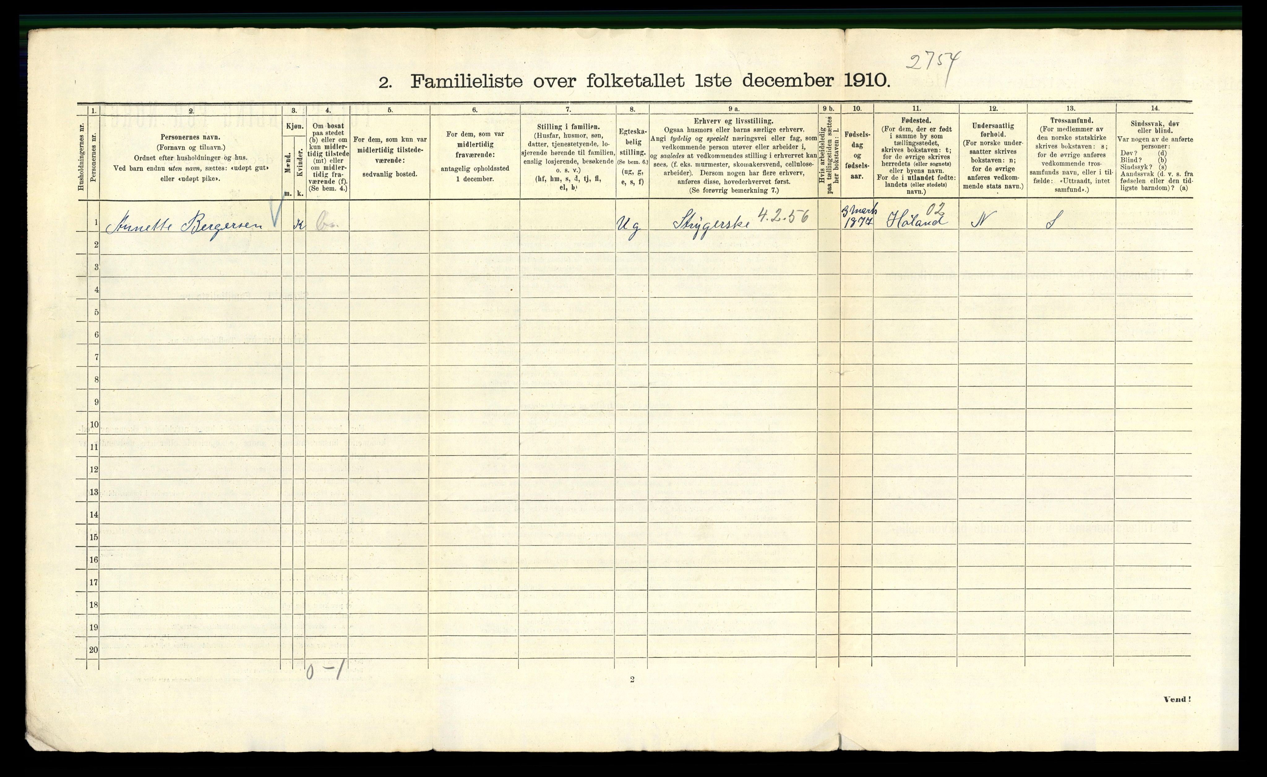 RA, 1910 census for Kristiania, 1910, p. 116876