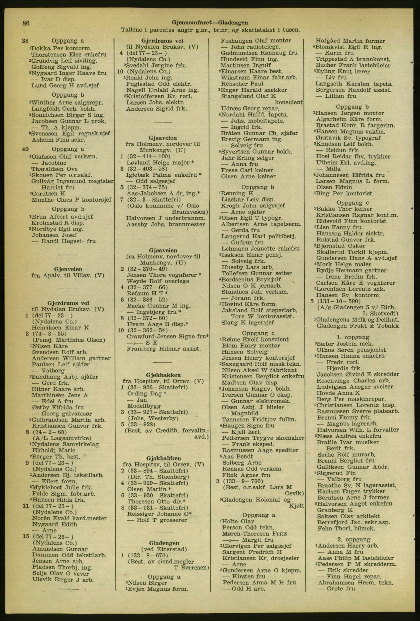 Kristiania/Oslo adressebok, PUBL/-, 1956-1957, p. 86