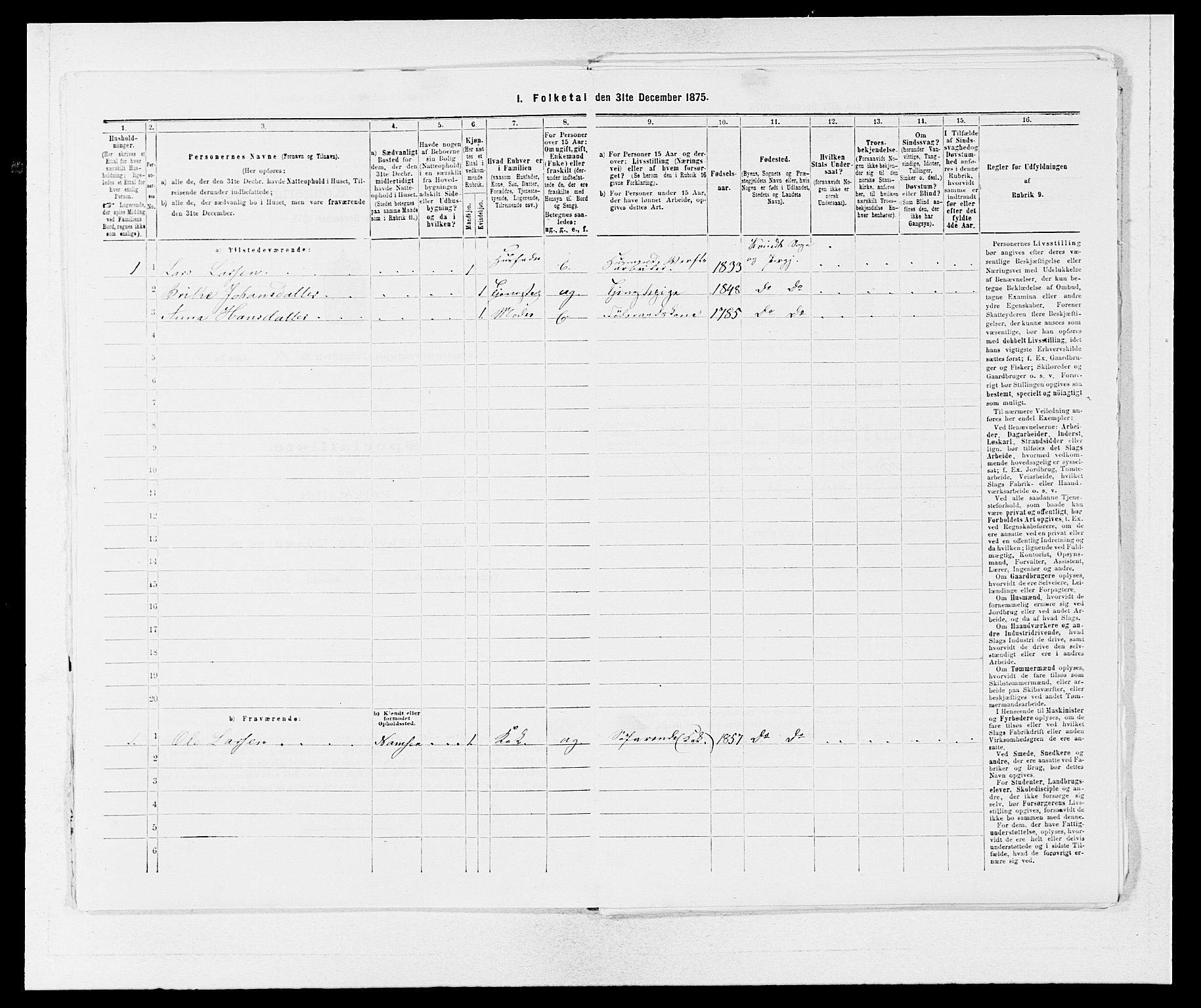 SAB, 1875 census for 1224P Kvinnherad, 1875, p. 613