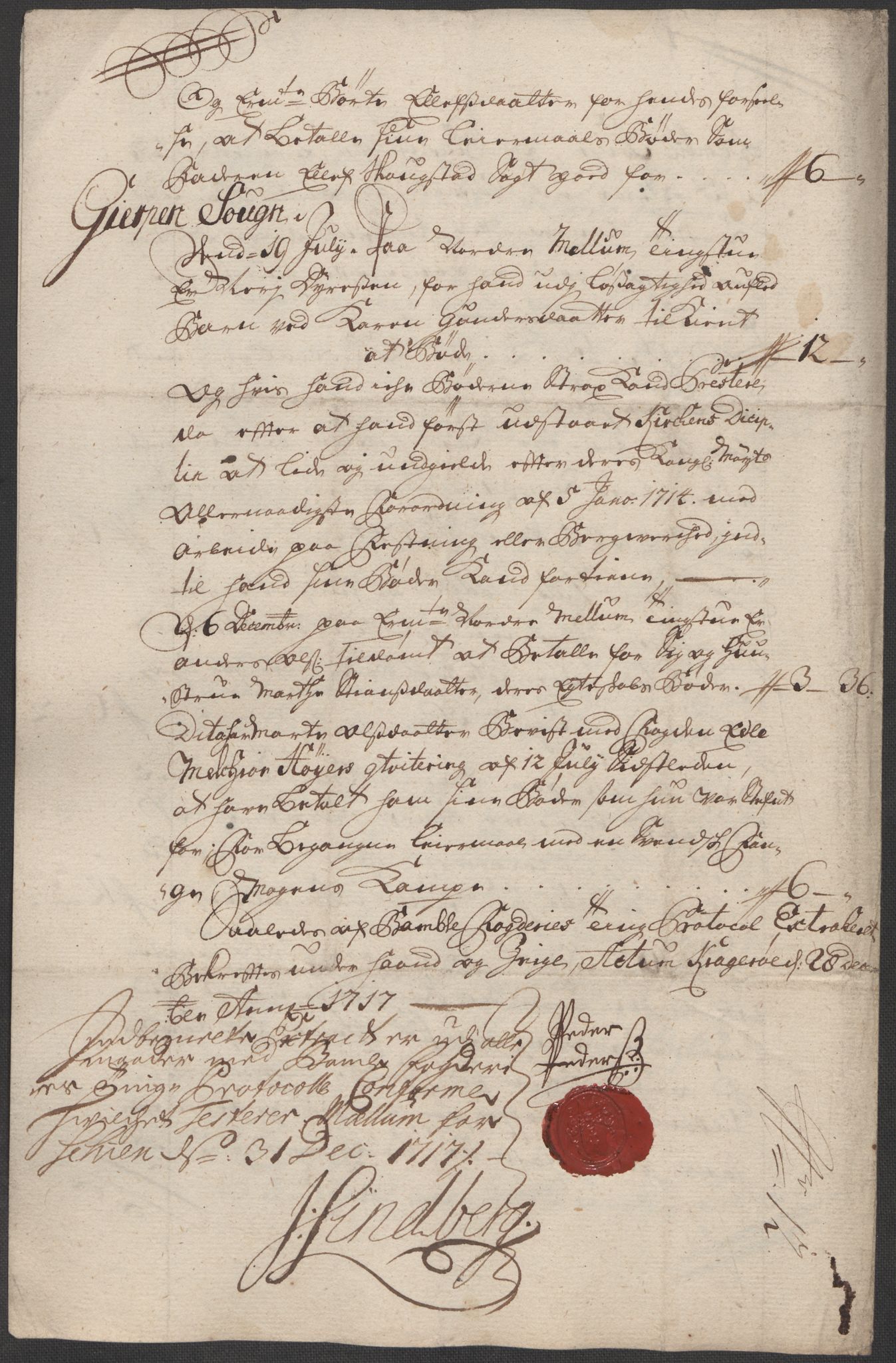 Rentekammeret inntil 1814, Reviderte regnskaper, Fogderegnskap, AV/RA-EA-4092/R36/L2129: Fogderegnskap Øvre og Nedre Telemark og Bamble, 1717, p. 342