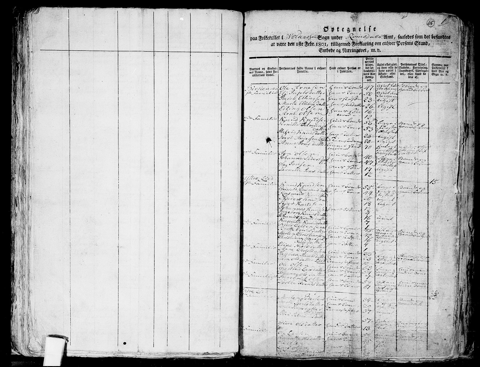 RA, 1801 census for 1519P Volda, 1801, p. 64b-65a