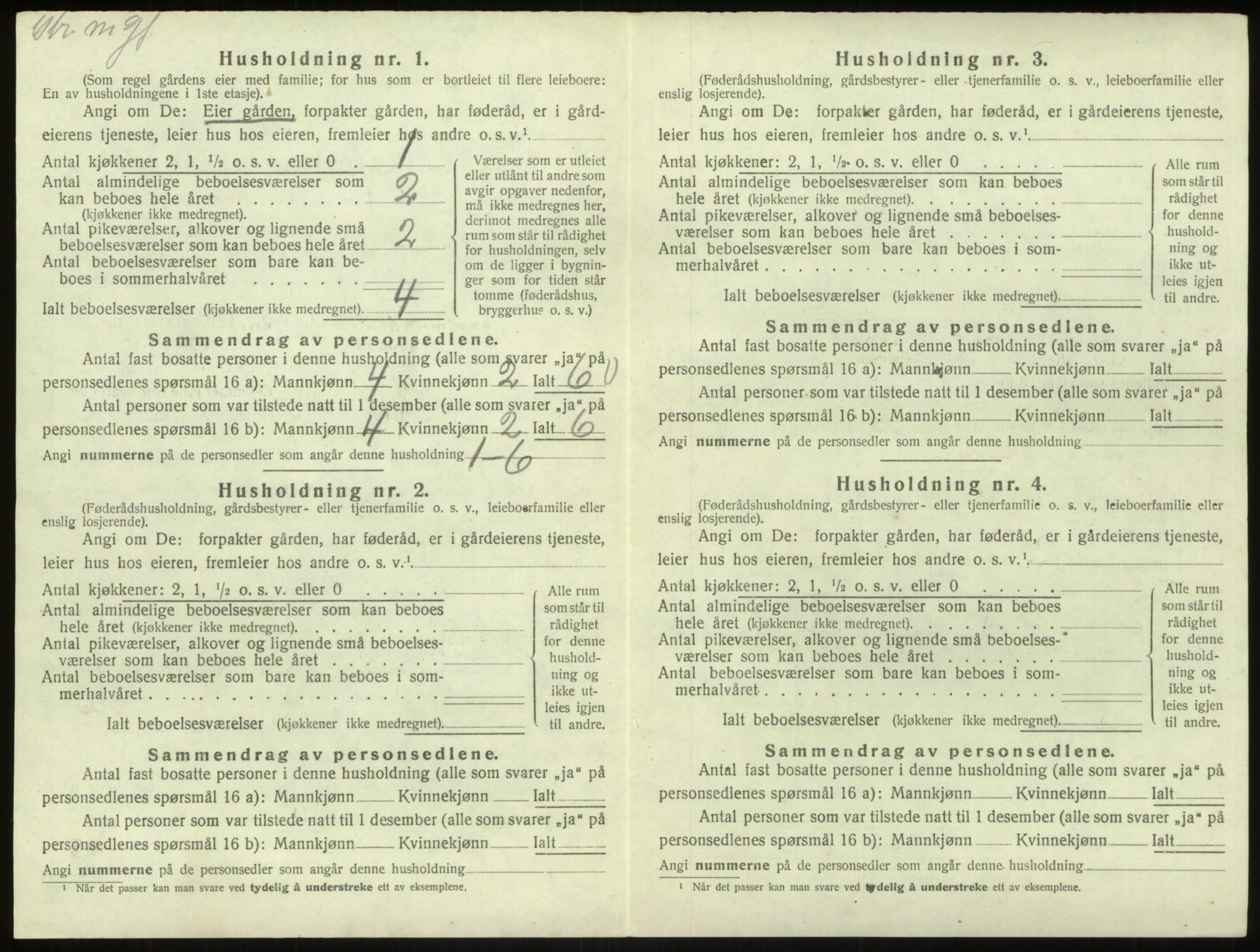 SAB, 1920 census for Bruvik, 1920, p. 521