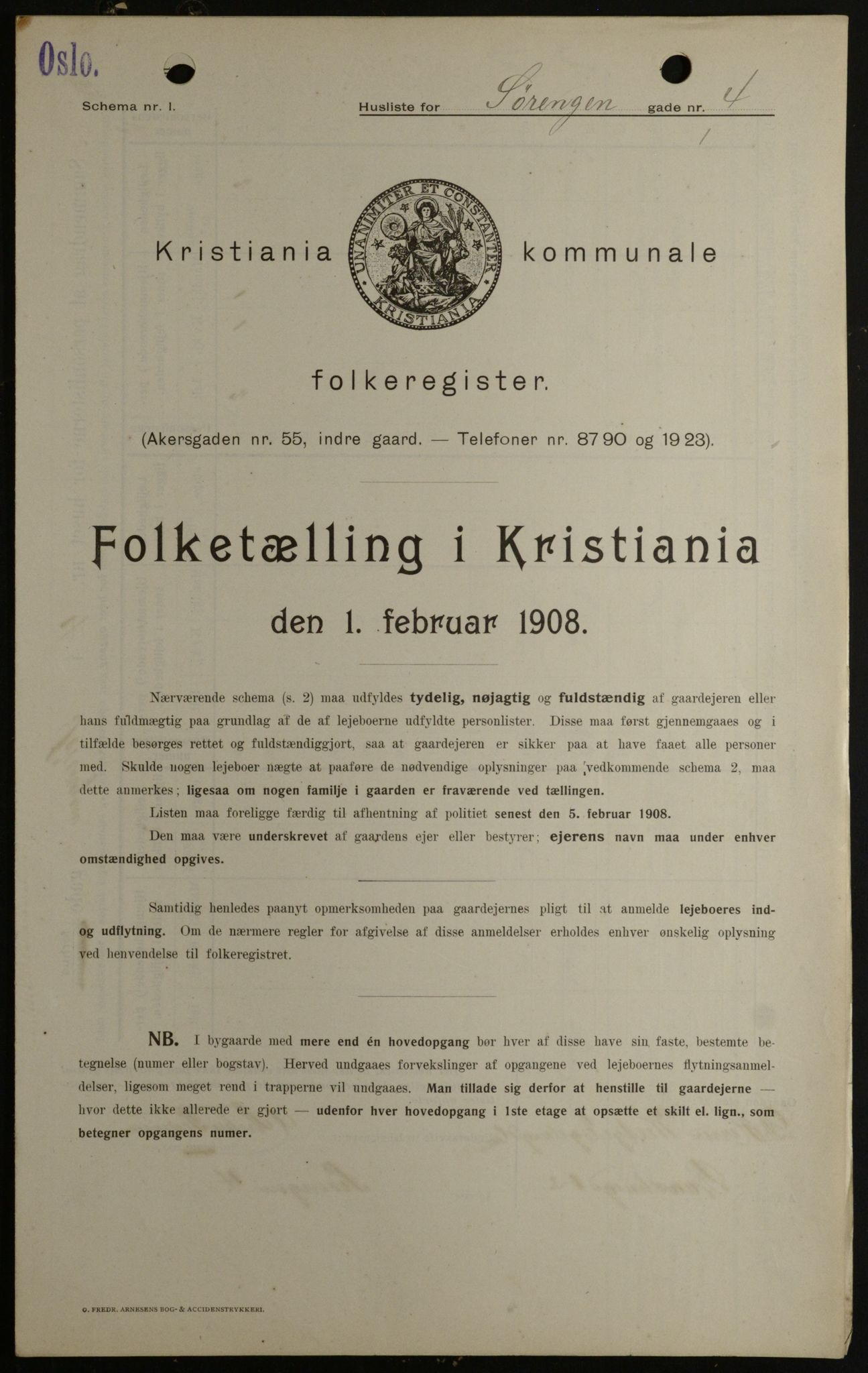OBA, Municipal Census 1908 for Kristiania, 1908, p. 95628