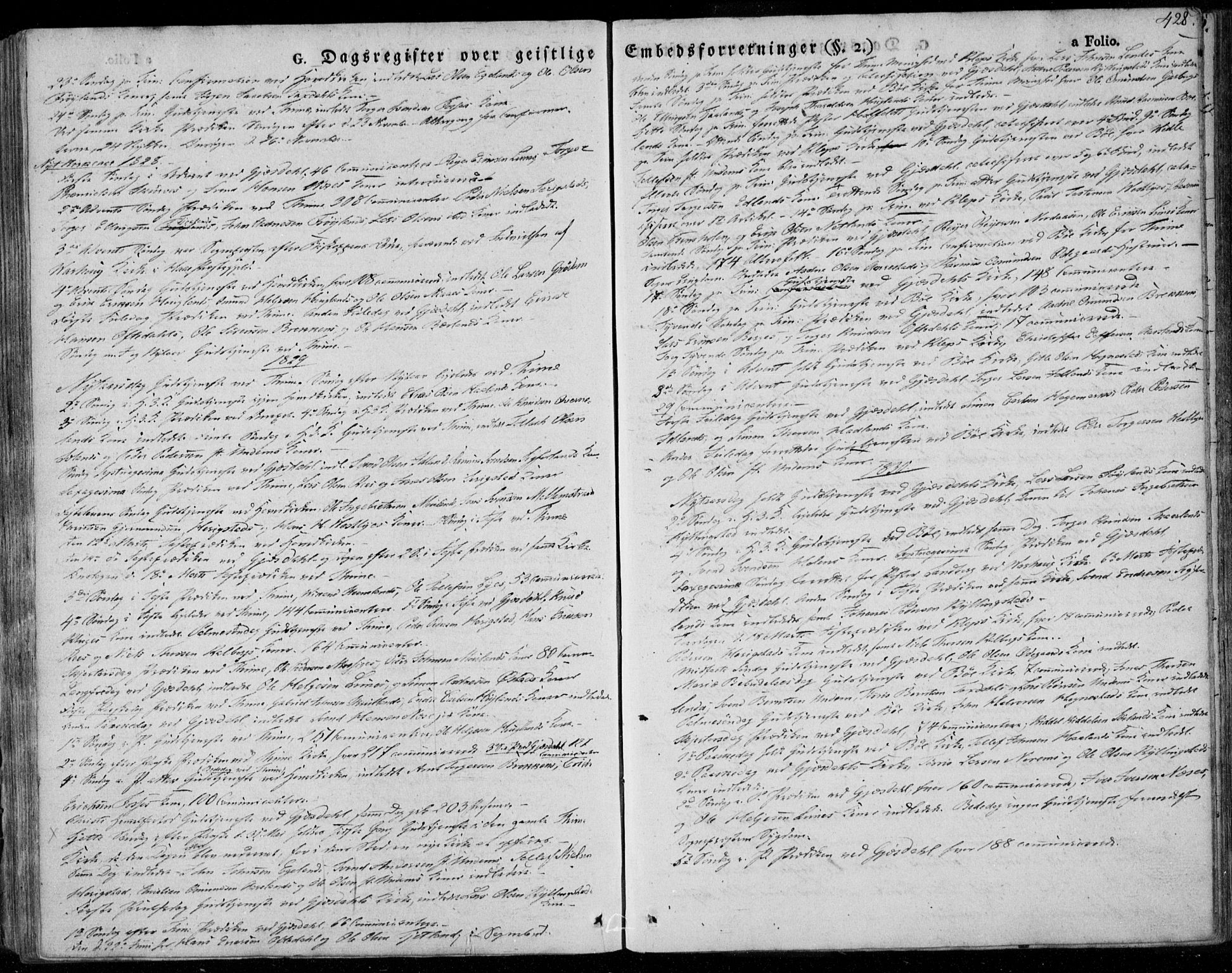 Lye sokneprestkontor, AV/SAST-A-101794/001/30BA/L0004: Parish register (official) no. A 4, 1826-1841, p. 428