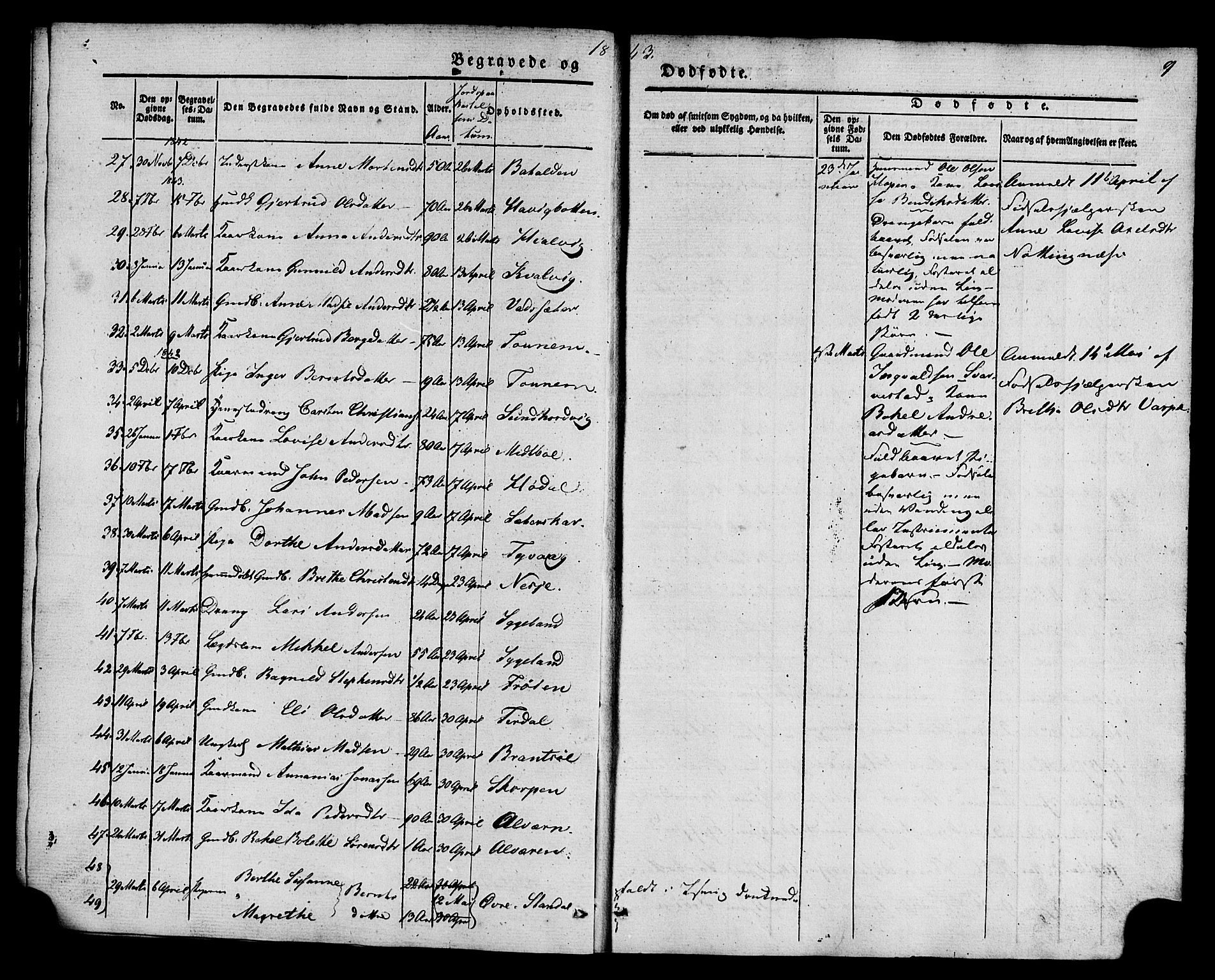 Kinn sokneprestembete, AV/SAB-A-80801/H/Haa/Haaa/L0011: Parish register (official) no. A 11, 1841-1855, p. 9