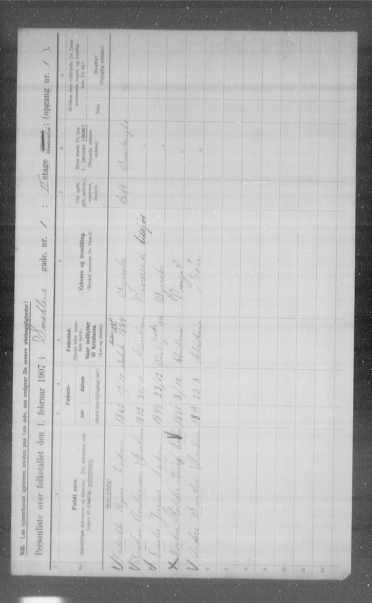 OBA, Municipal Census 1907 for Kristiania, 1907, p. 49876