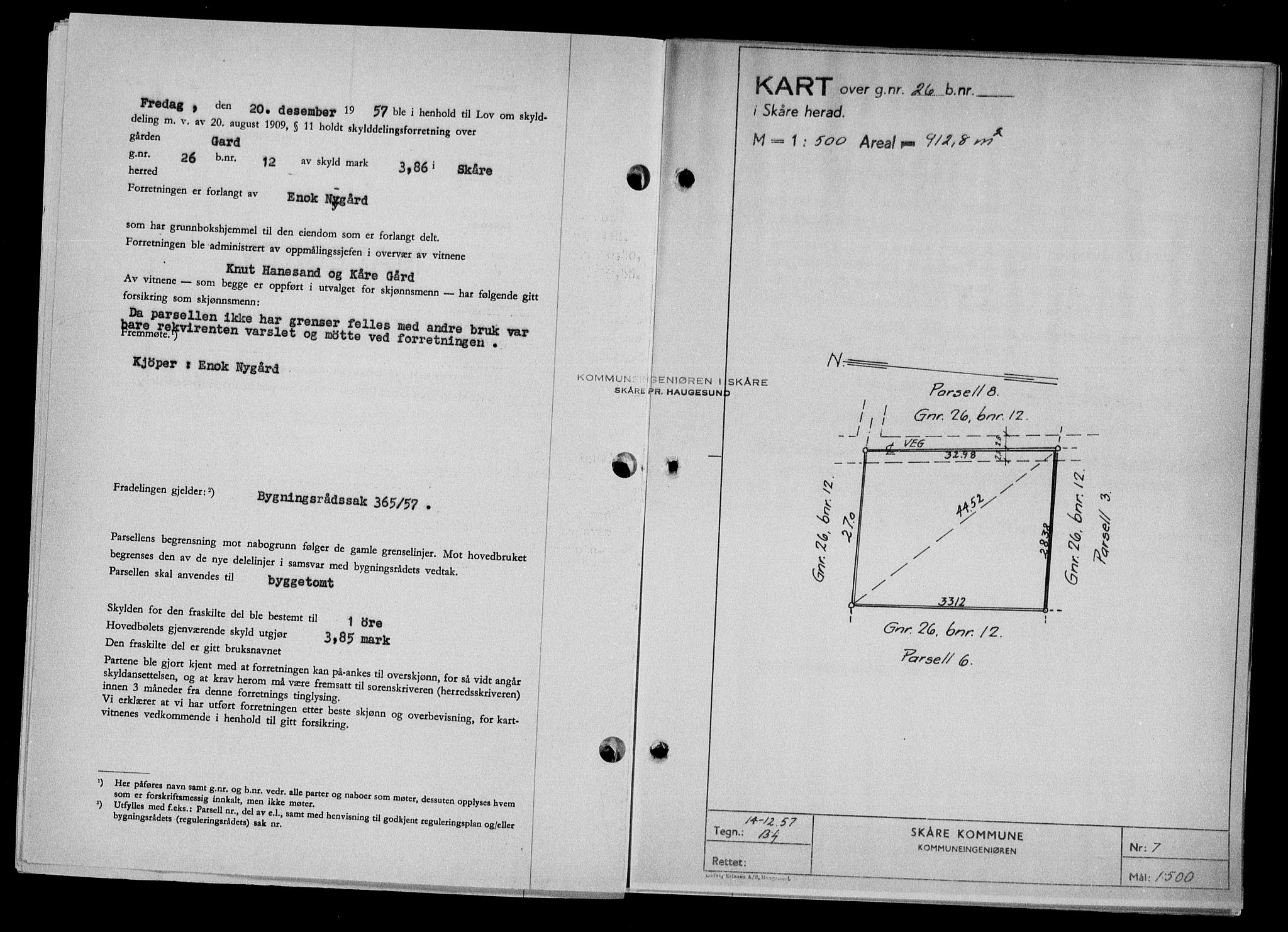 Haugesund tingrett, AV/SAST-A-101415/01/II/IIC/L0068: Mortgage book no. A 9, 1956-1958, Diary no: : 67/1958