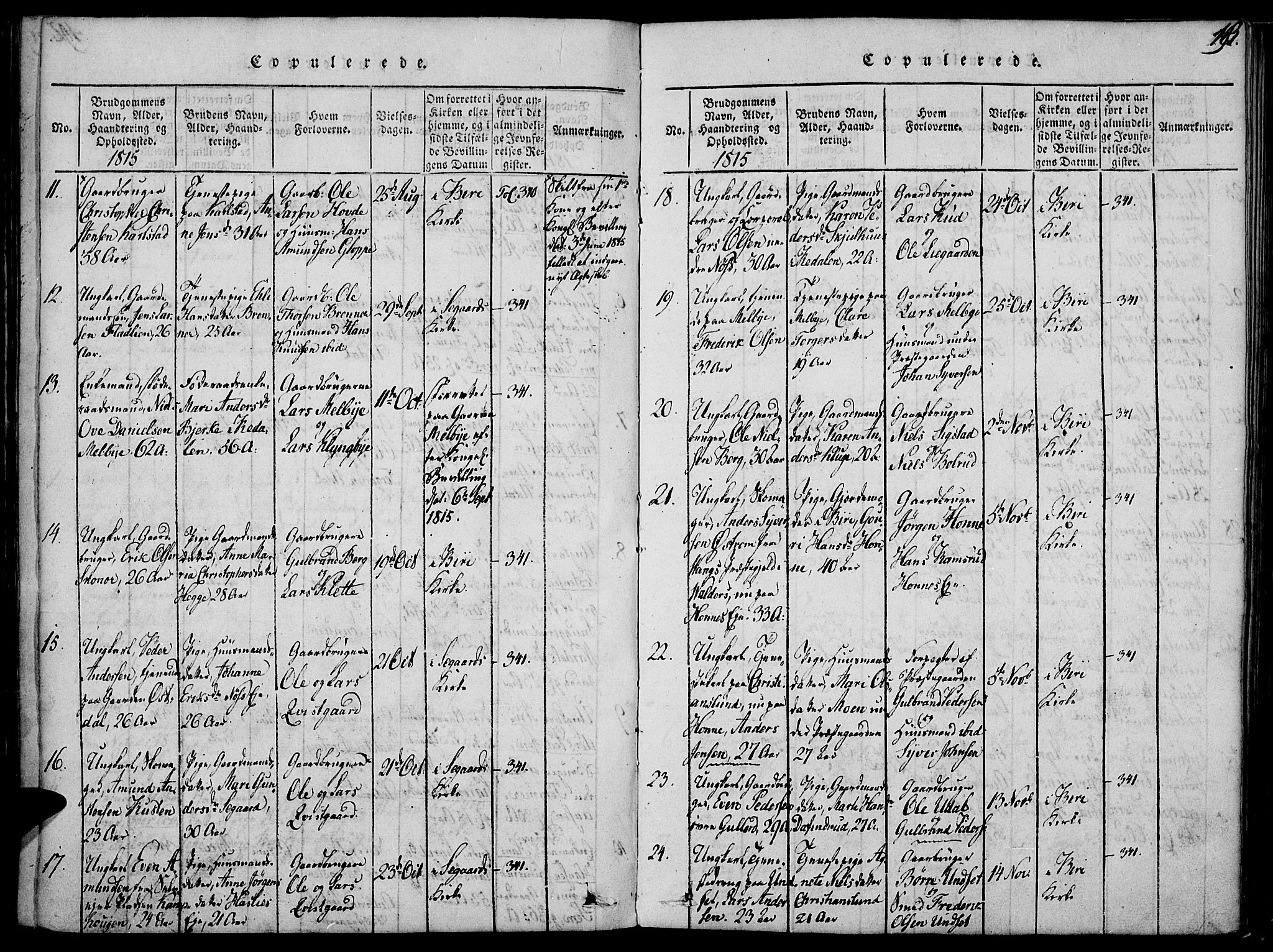 Biri prestekontor, SAH/PREST-096/H/Ha/Haa/L0003: Parish register (official) no. 3, 1814-1828, p. 193