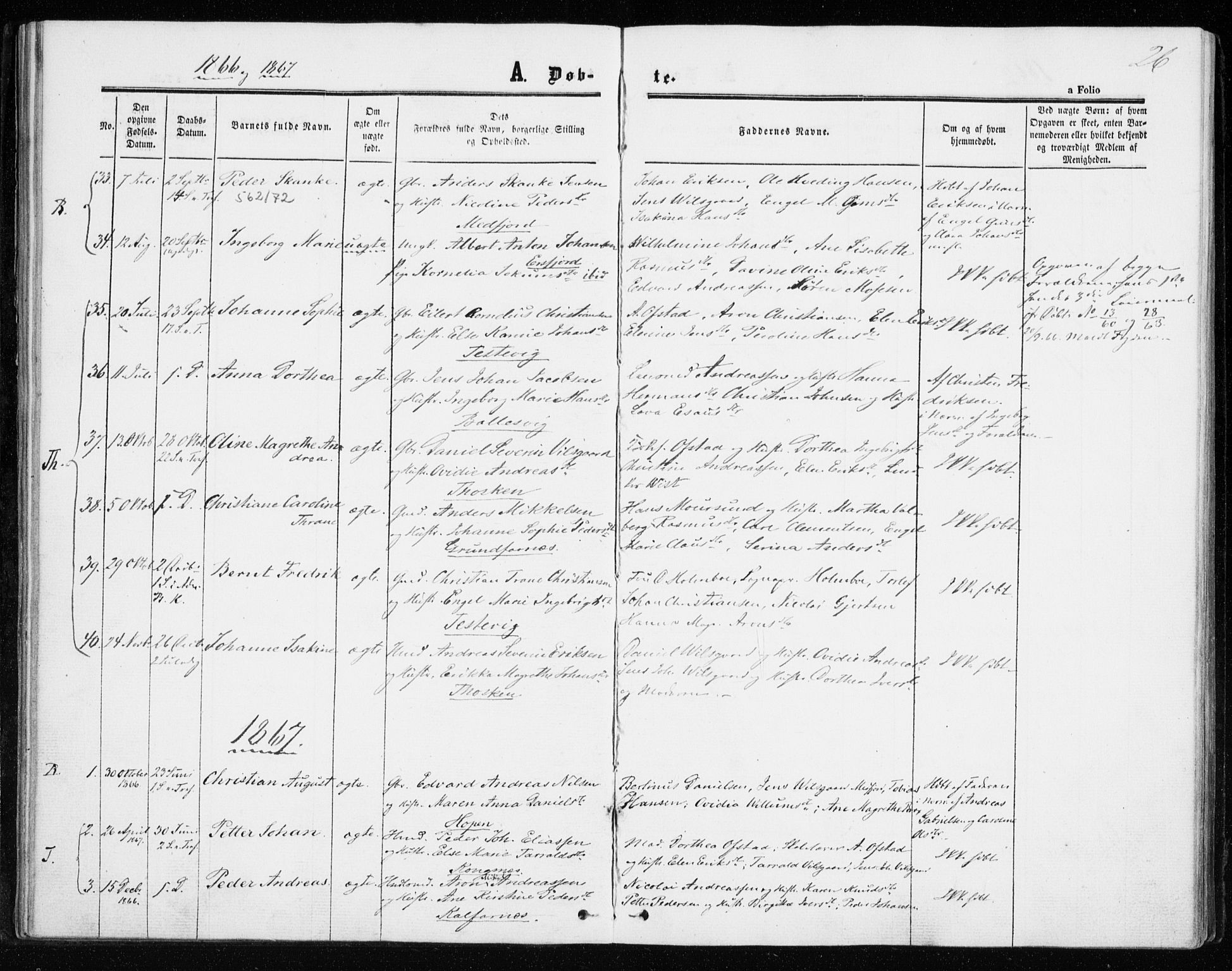 Berg sokneprestkontor, SATØ/S-1318/G/Ga/Gaa/L0002kirke: Parish register (official) no. 2, 1860-1872, p. 26