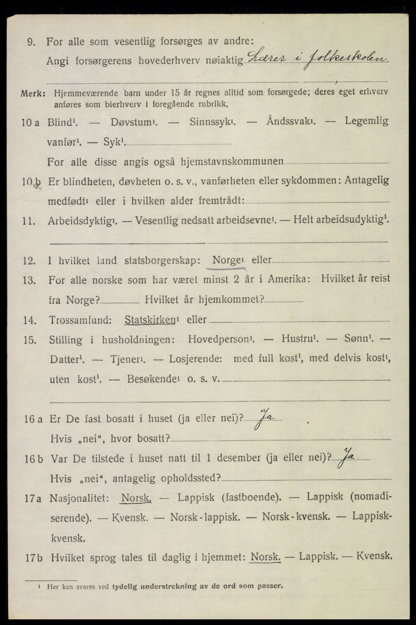 SAT, 1920 census for Bø, 1920, p. 9977