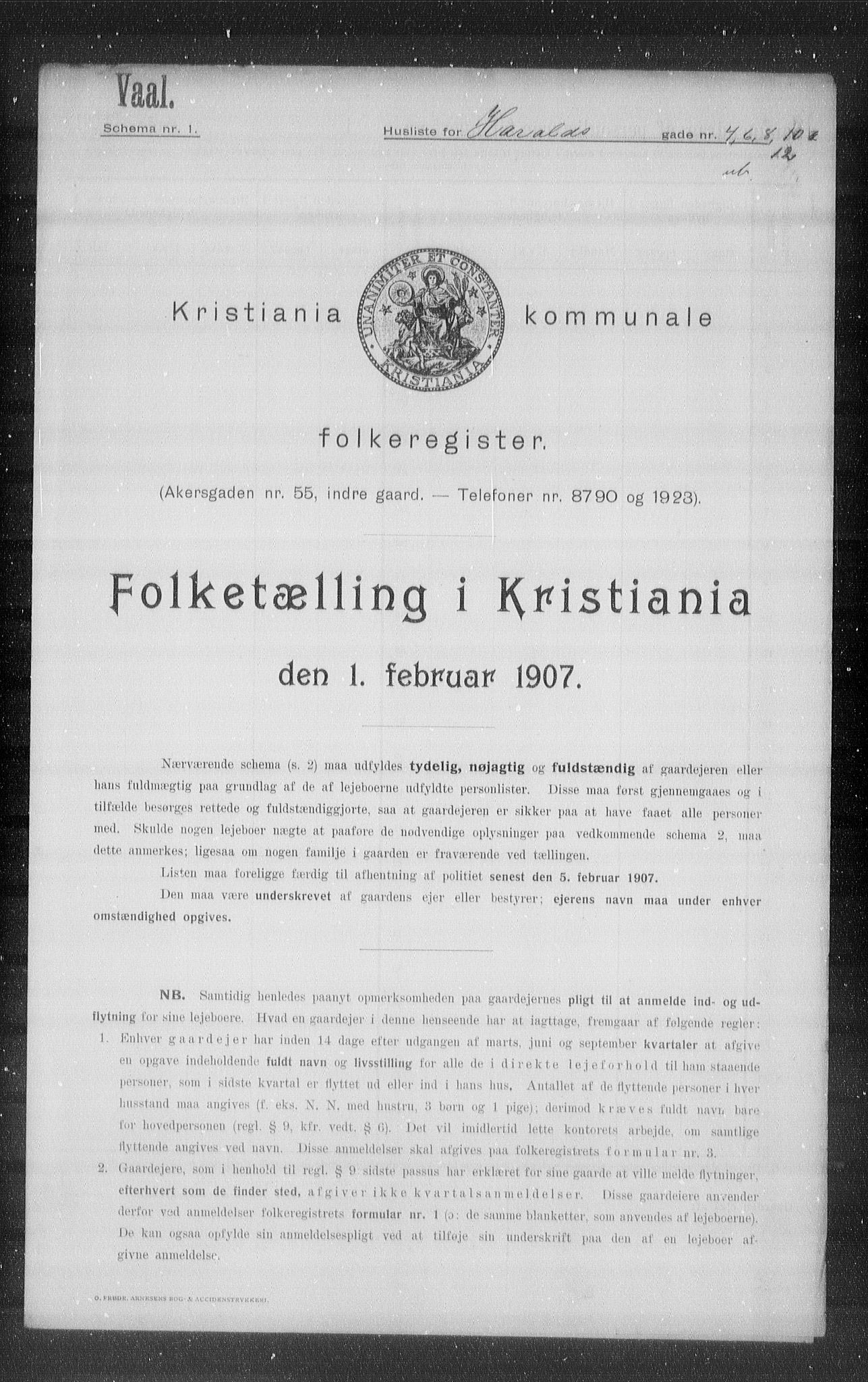 OBA, Municipal Census 1907 for Kristiania, 1907, p. 17962