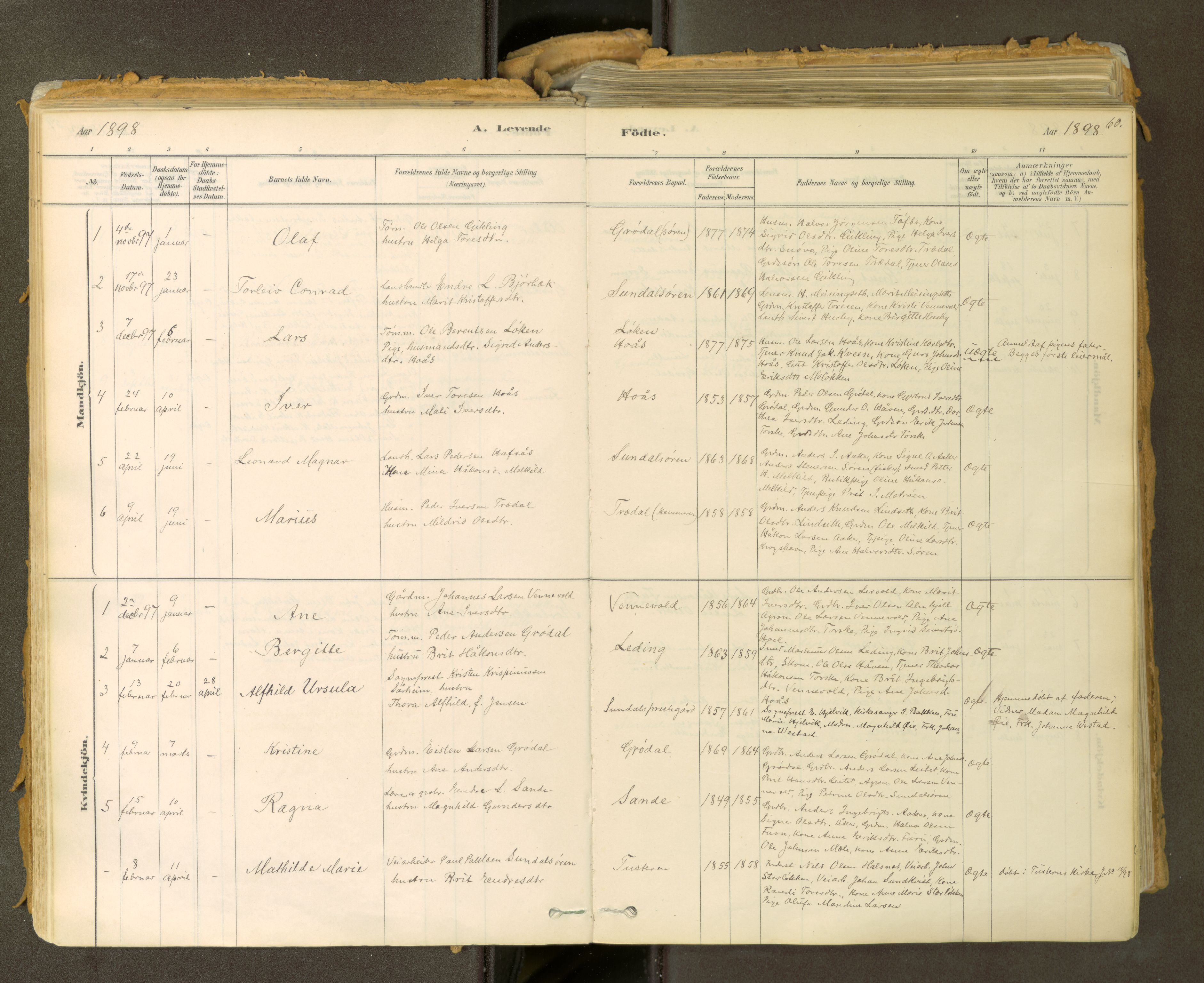 Sunndal sokneprestkontor, SAT/A-1085/1/I/I1/I1a: Parish register (official) no. 2, 1877-1914, p. 60