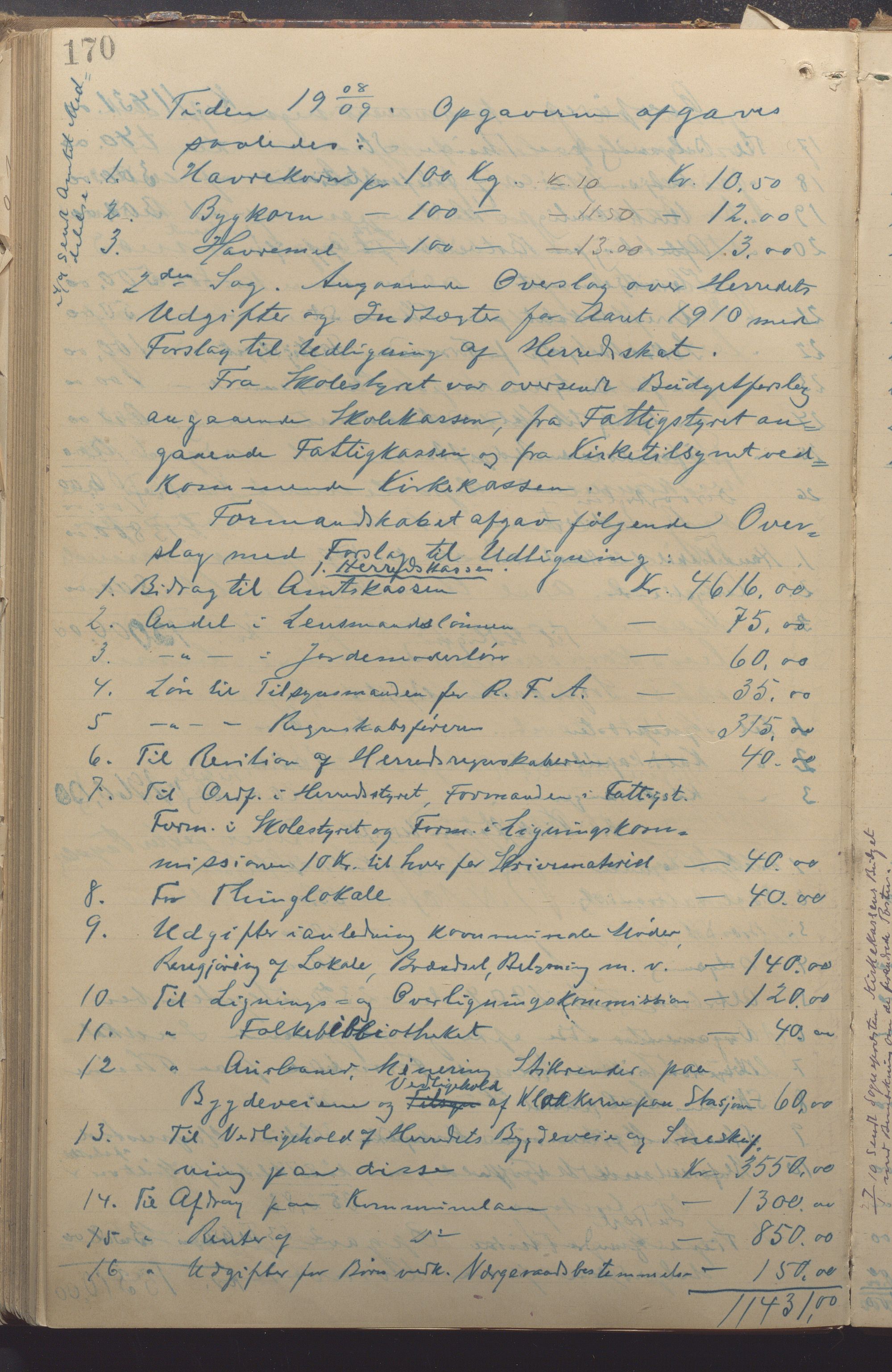 Time kommune - Formannskapet, IKAR/K-100592/A/Aa/L0005: Møtebok, 1901-1910, p. 170a