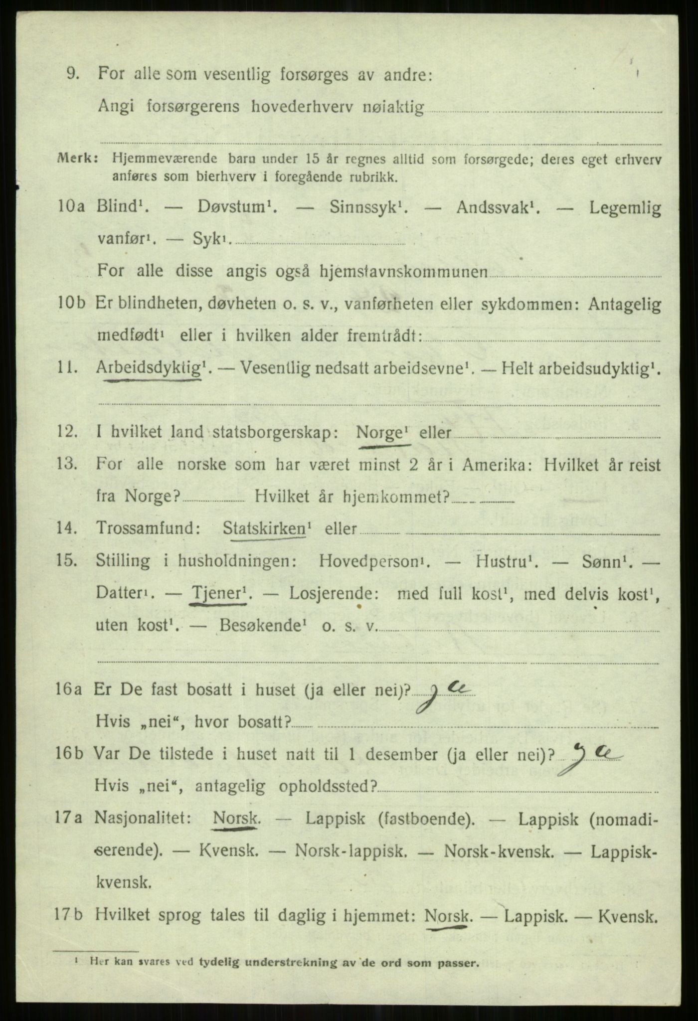 SATØ, 1920 census for Karlsøy, 1920, p. 2019