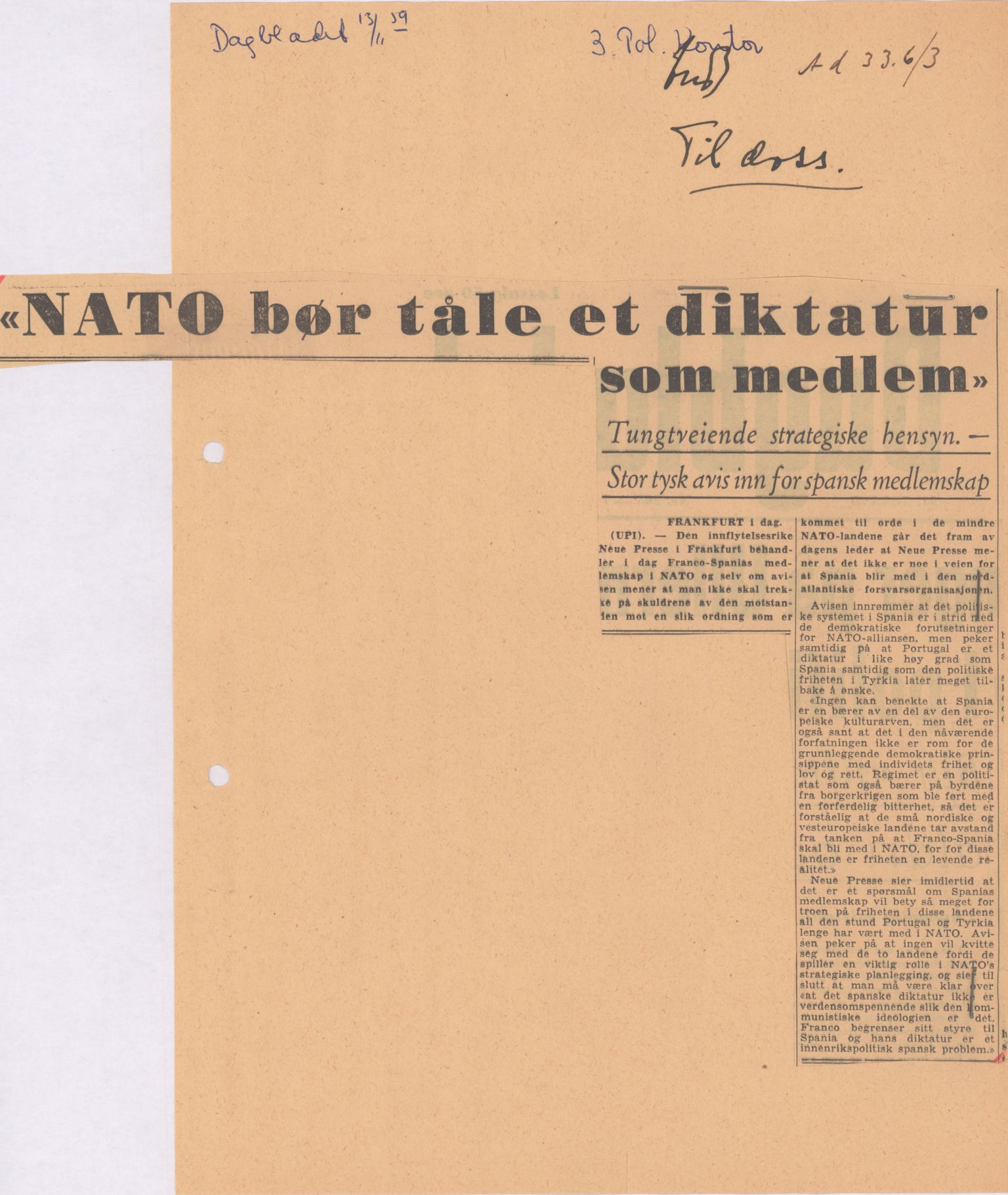 Utenriksdepartementet, RA/S-2259, 1951-1959, p. 382