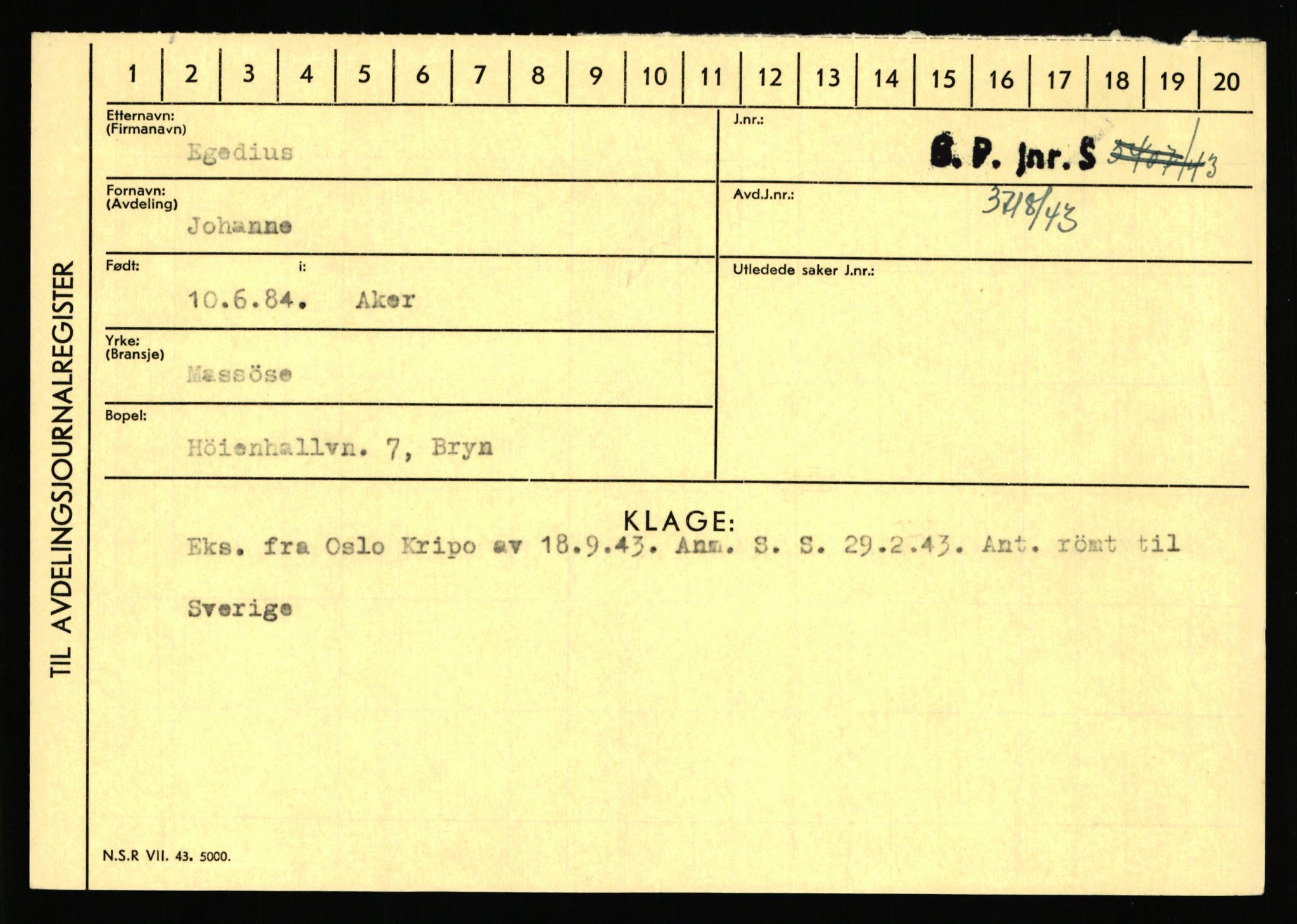 Statspolitiet - Hovedkontoret / Osloavdelingen, AV/RA-S-1329/C/Ca/L0003: Brechan - Eichinger	, 1943-1945, p. 4811