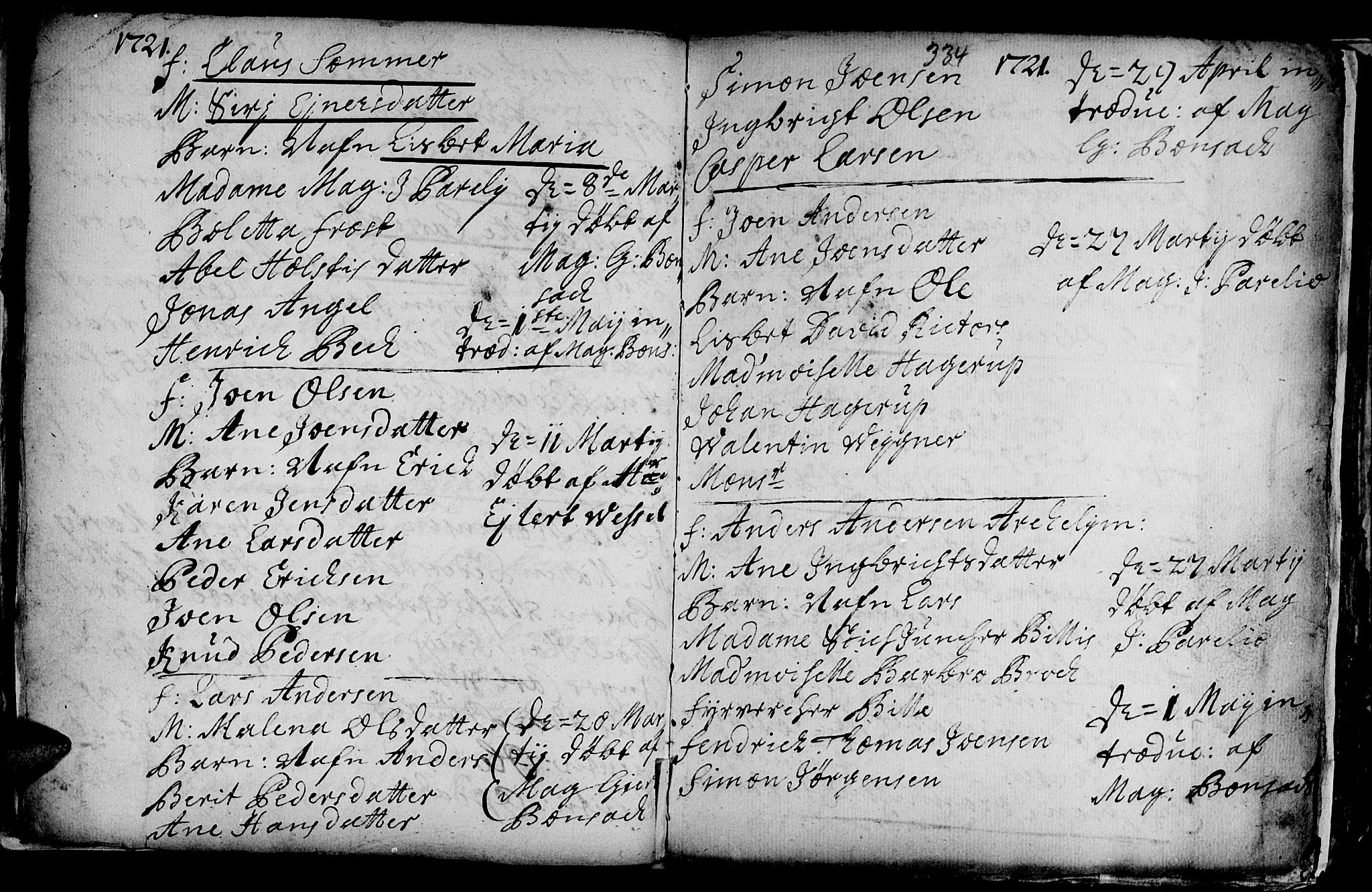 Ministerialprotokoller, klokkerbøker og fødselsregistre - Sør-Trøndelag, SAT/A-1456/601/L0035: Parish register (official) no. 601A03, 1713-1728, p. 334