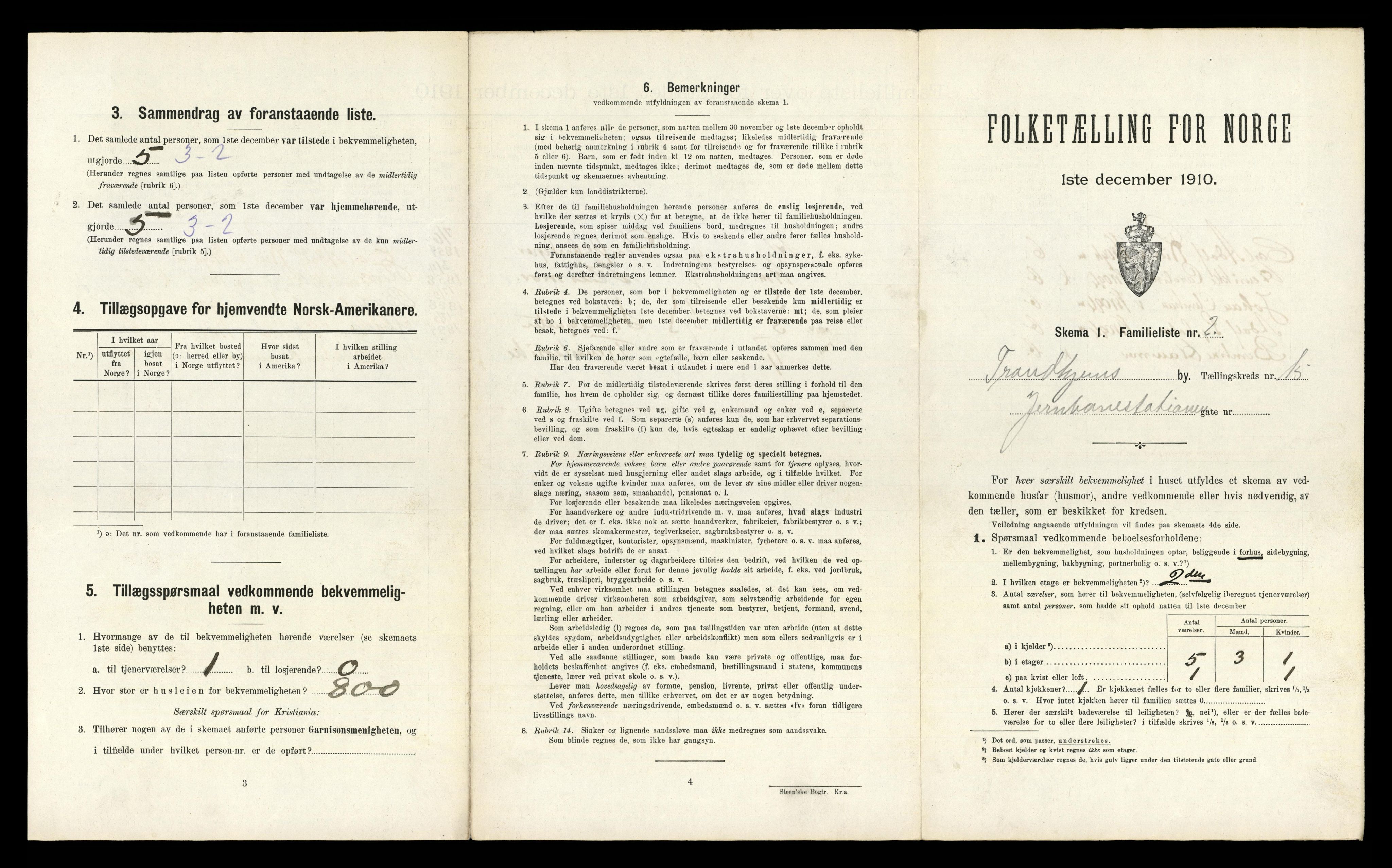 RA, 1910 census for Trondheim, 1910, p. 5127