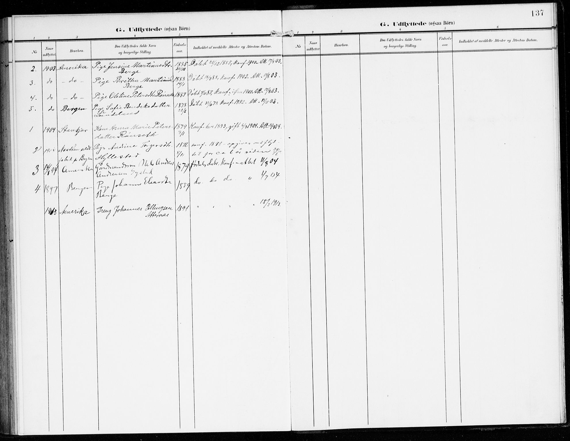 Hyllestad sokneprestembete, AV/SAB-A-80401: Parish register (official) no. B 2, 1903-1917, p. 137