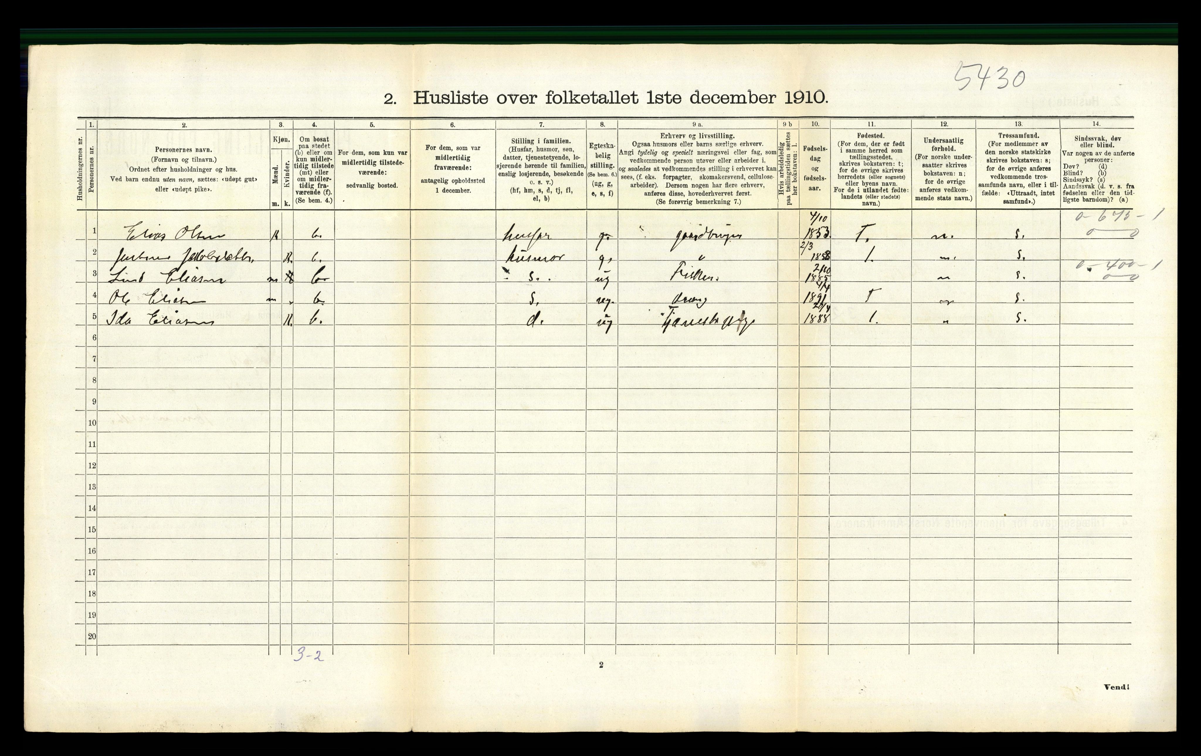 RA, 1910 census for Sørfold, 1910, p. 285