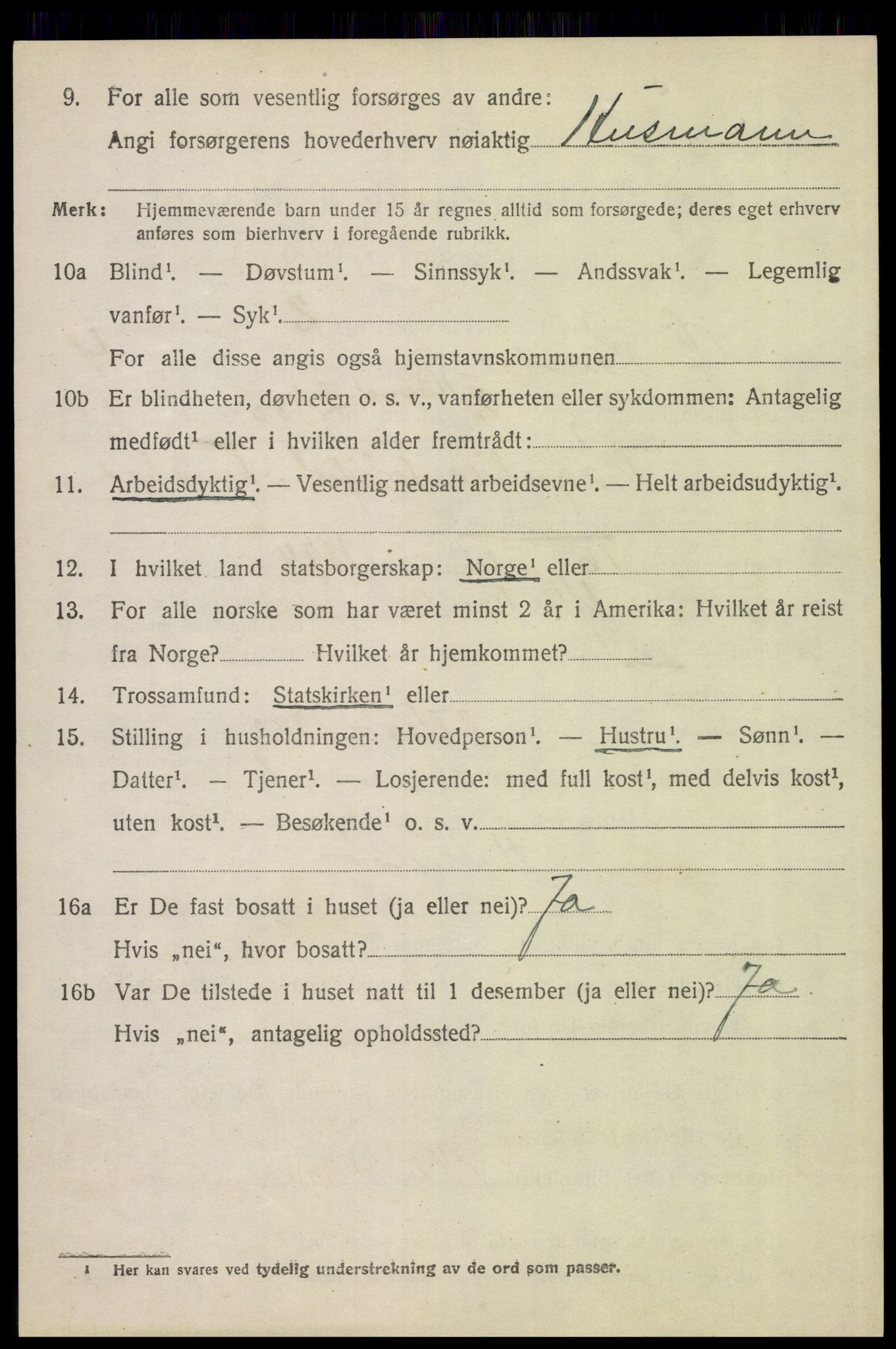 SAH, 1920 census for Øvre Rendal, 1920, p. 1592