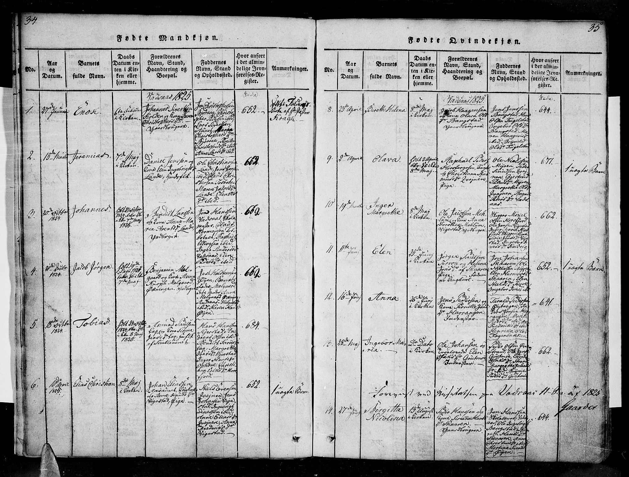 Ministerialprotokoller, klokkerbøker og fødselsregistre - Nordland, AV/SAT-A-1459/810/L0142: Parish register (official) no. 810A06 /1, 1819-1841, p. 34-35