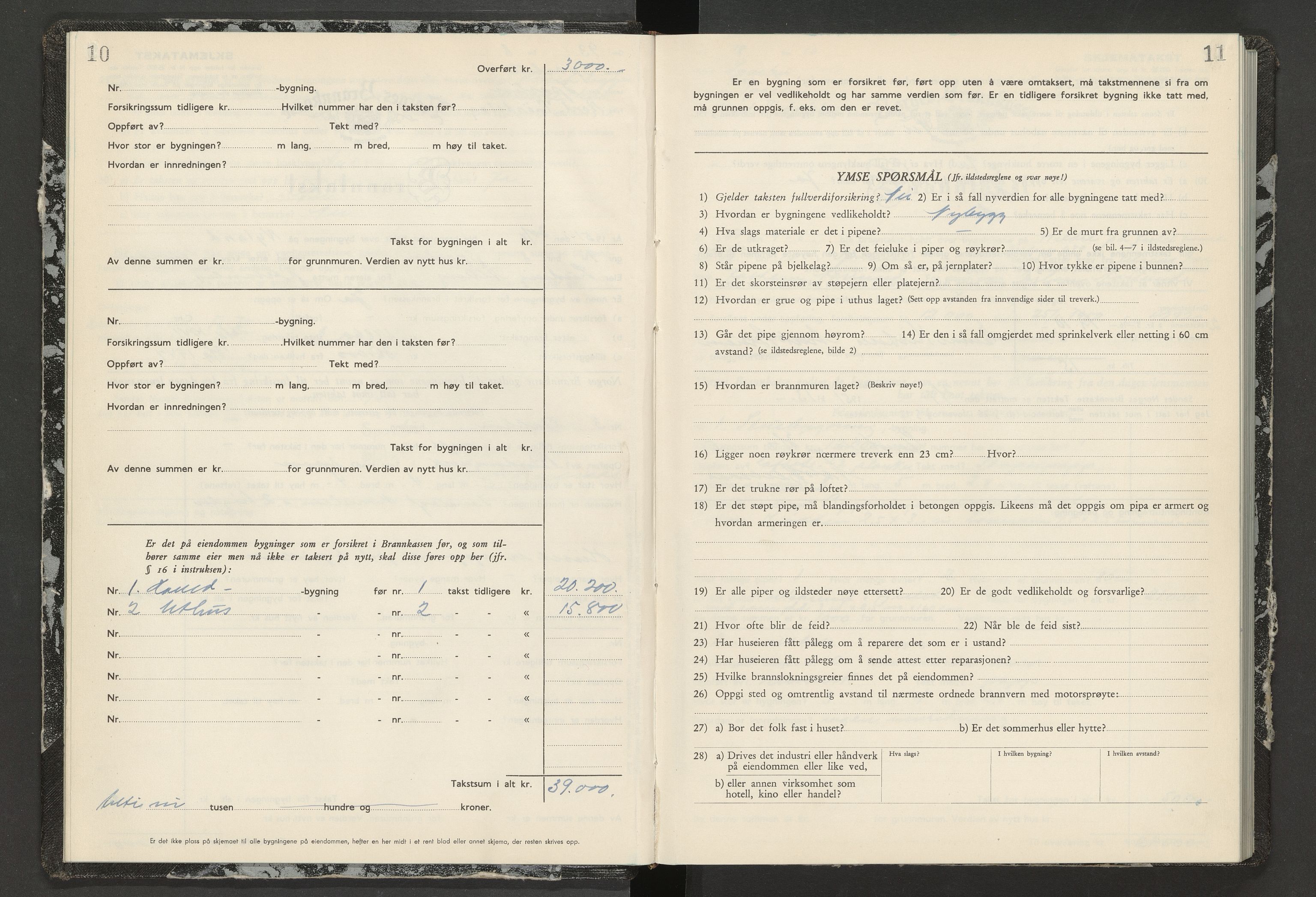 Norges Brannkasse Sparbu, AV/SAT-A-5550/Fb/L0004: Branntakstprotokoll, 1951-1956