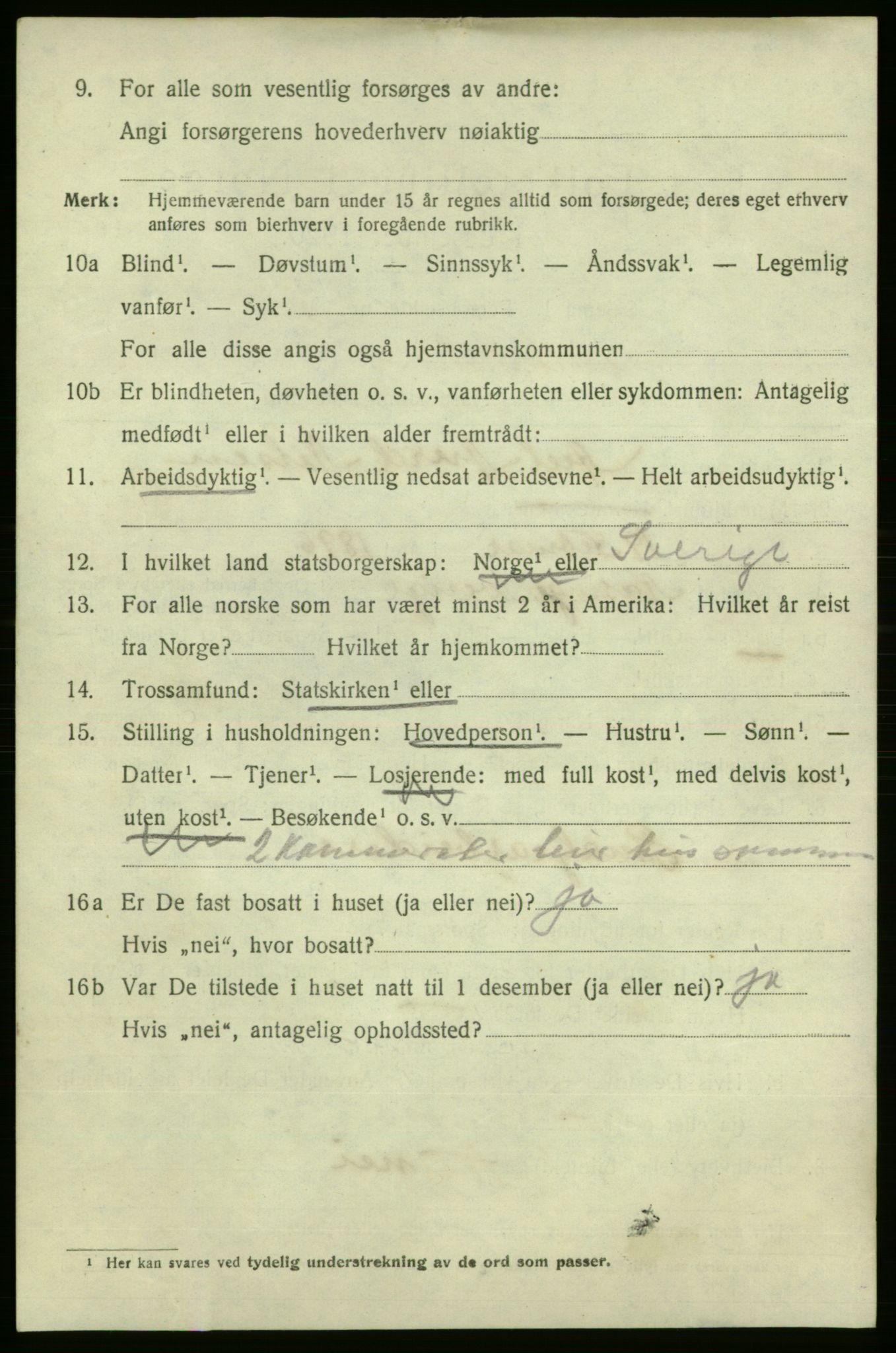 SAO, 1920 census for Fredrikshald, 1920, p. 20464