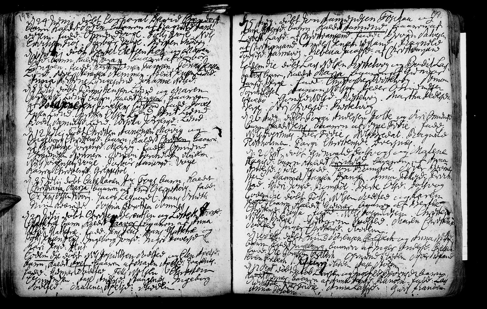 Oddernes sokneprestkontor, SAK/1111-0033/F/Fa/Faa/L0002: Parish register (official) no. A 2, 1719-1764, p. 198-199