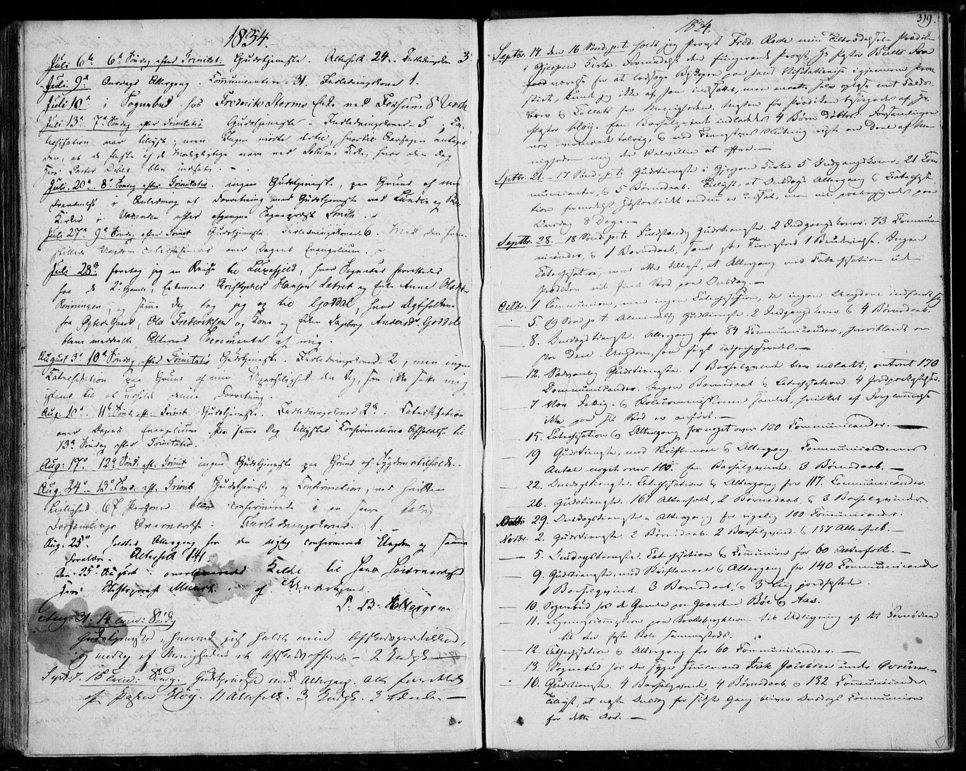 Gjerpen kirkebøker, AV/SAKO-A-265/F/Fa/L0006: Parish register (official) no. I 6, 1829-1834, p. 319