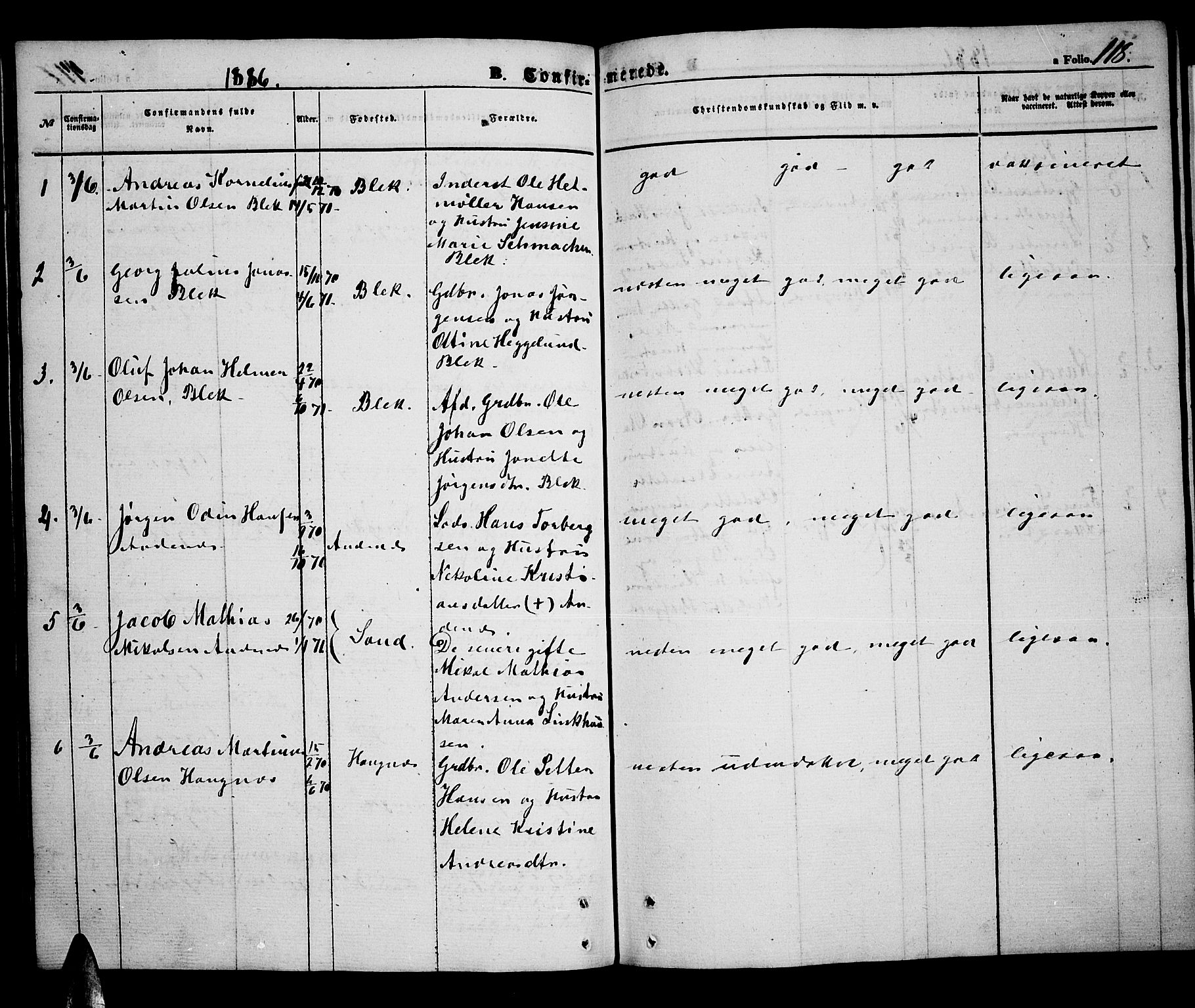 Ministerialprotokoller, klokkerbøker og fødselsregistre - Nordland, SAT/A-1459/899/L1447: Parish register (copy) no. 899C02, 1855-1886, p. 118