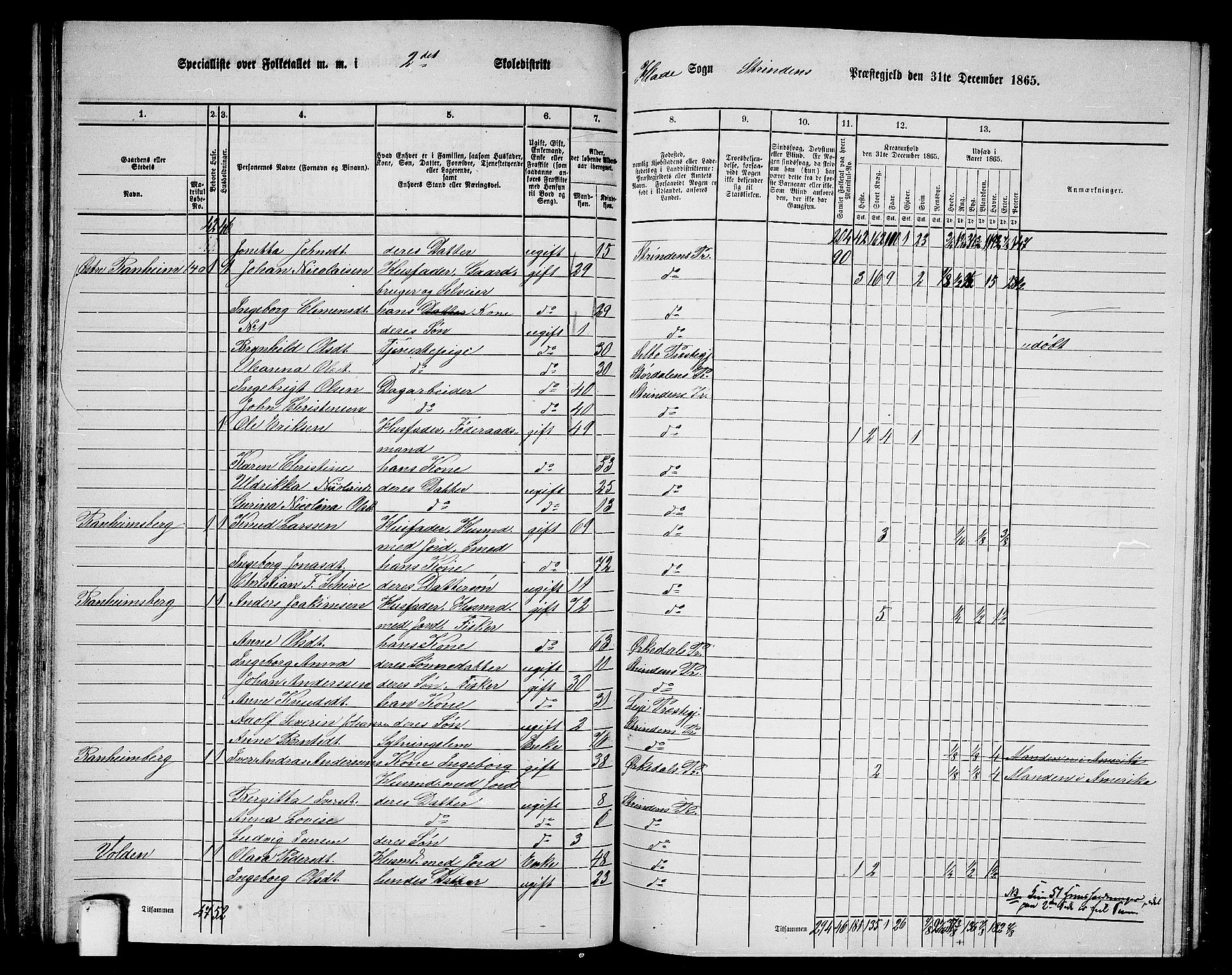 RA, 1865 census for Strinda, 1865, p. 57